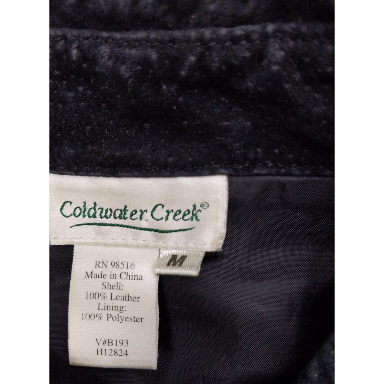 Coldwater Creek Coldwater Creek Jacket Womens Medium Black Suede Leather Snap Button Front Lined Size M / US 6-8 / IT 42-44 - 7 Thumbnail