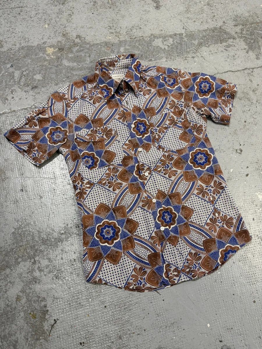 Dries Van Noten Dries Van Noten Brown & Blue Floral Short Sleeves Shirt Size US S / EU 44-46 / 1 - 8 Thumbnail