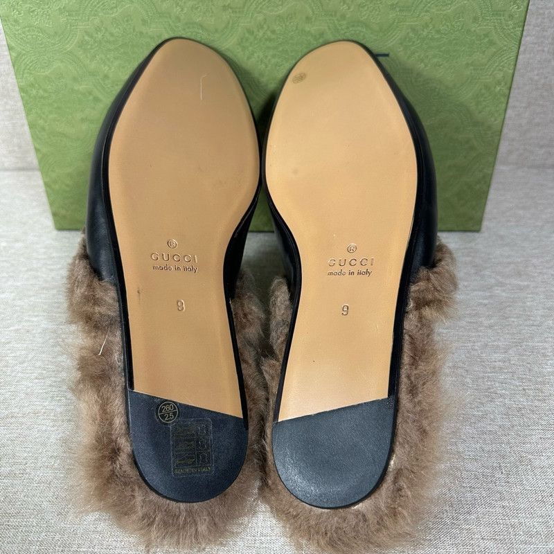 Gucci Gucci Black Lambskin Flat Mules for Men - Size US 9.5 / EU 42-43 - 6 Thumbnail