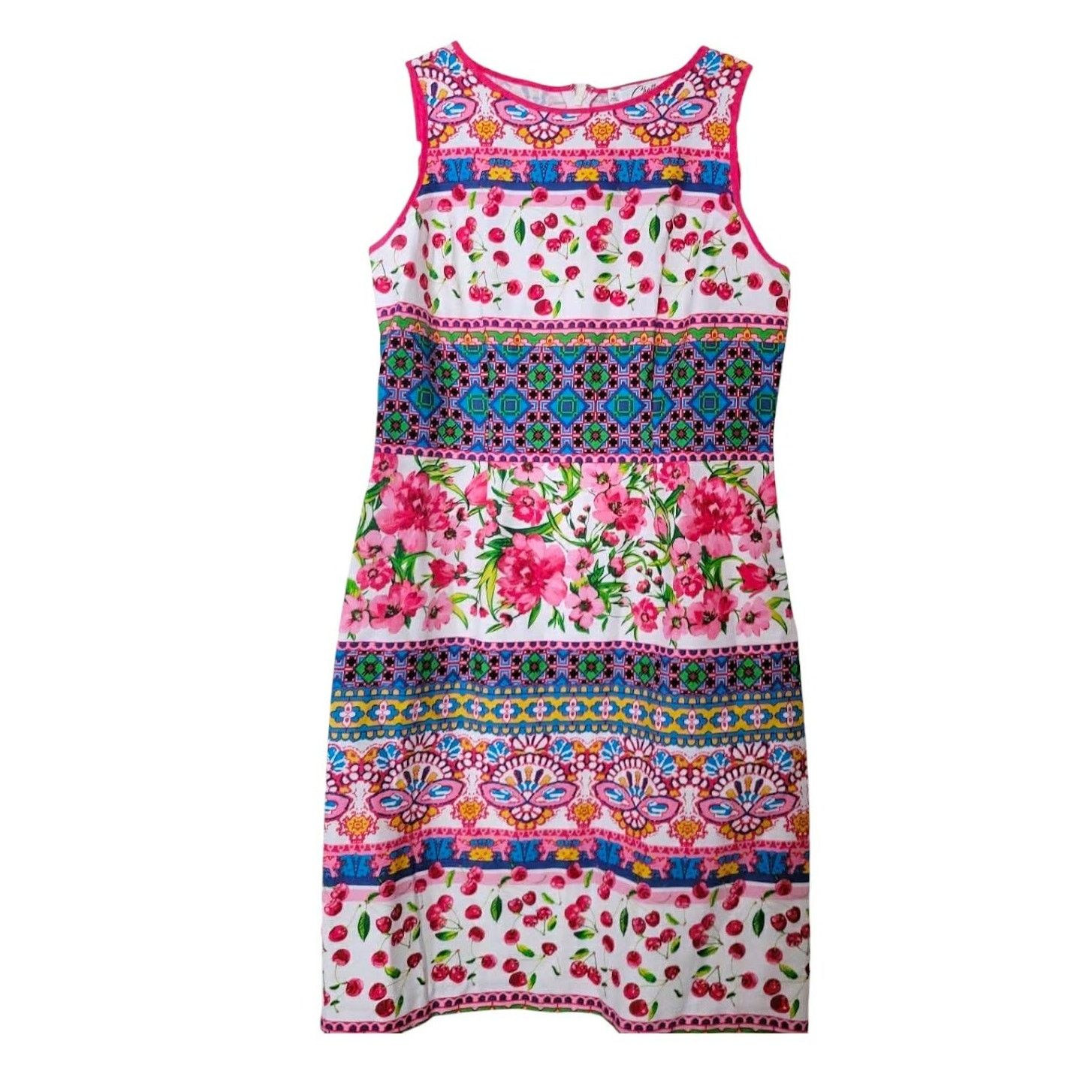 Other Chetta B Multi Print Sheath Dress Sz8 Multi Color Sleeveless Size M / US 6-8 / IT 42-44 - 6 Thumbnail