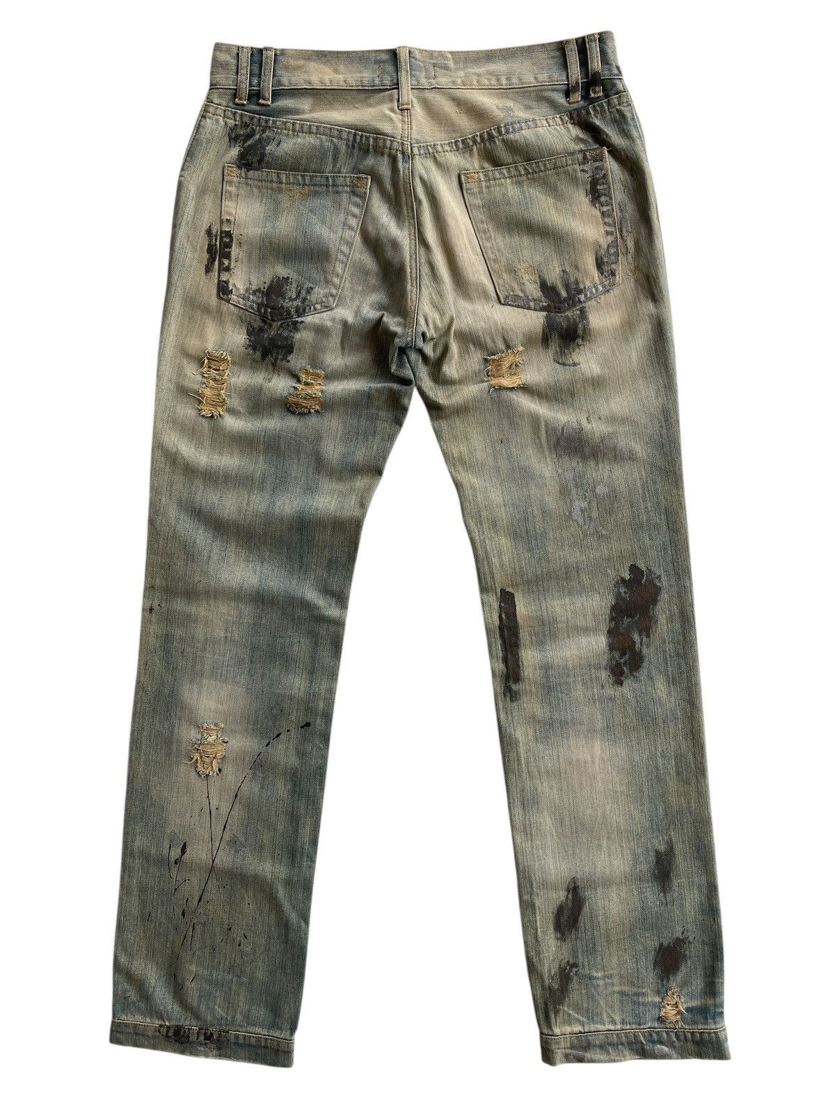 Dolce & Gabbana D&G Paint Splatted Distressed Pattern Denim Size US 35 - 10 Thumbnail