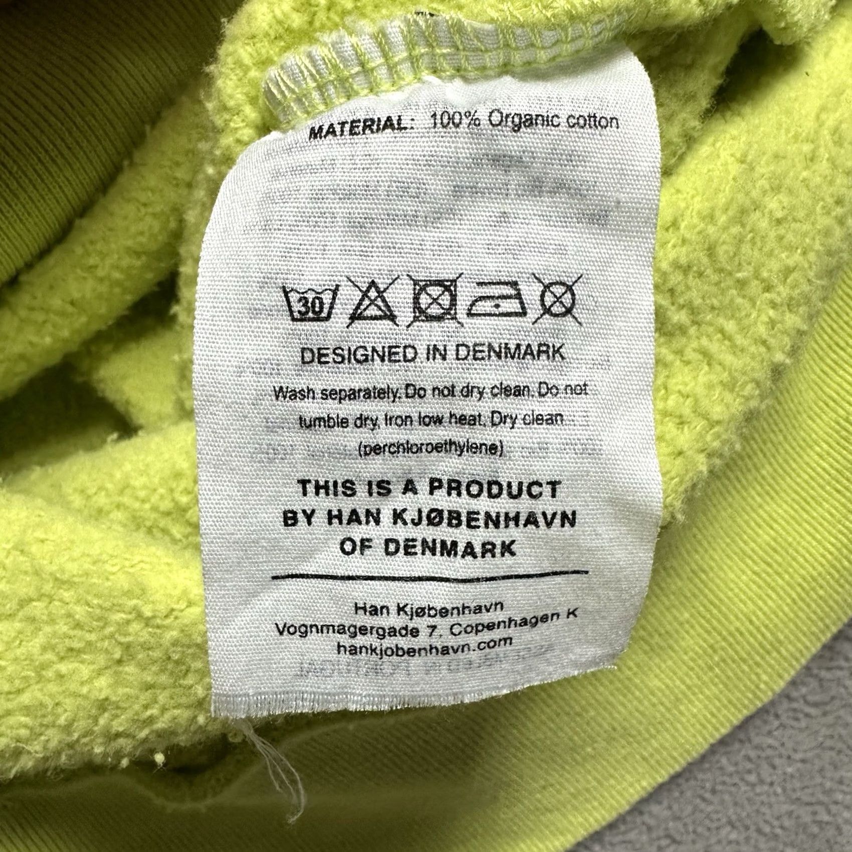 Vintage Han Kjobenhavn Hoodie Sweatshirt XL Neon Green Social Resort Embroidered Mens Size US XL / EU 56 / 4 - 7 Thumbnail