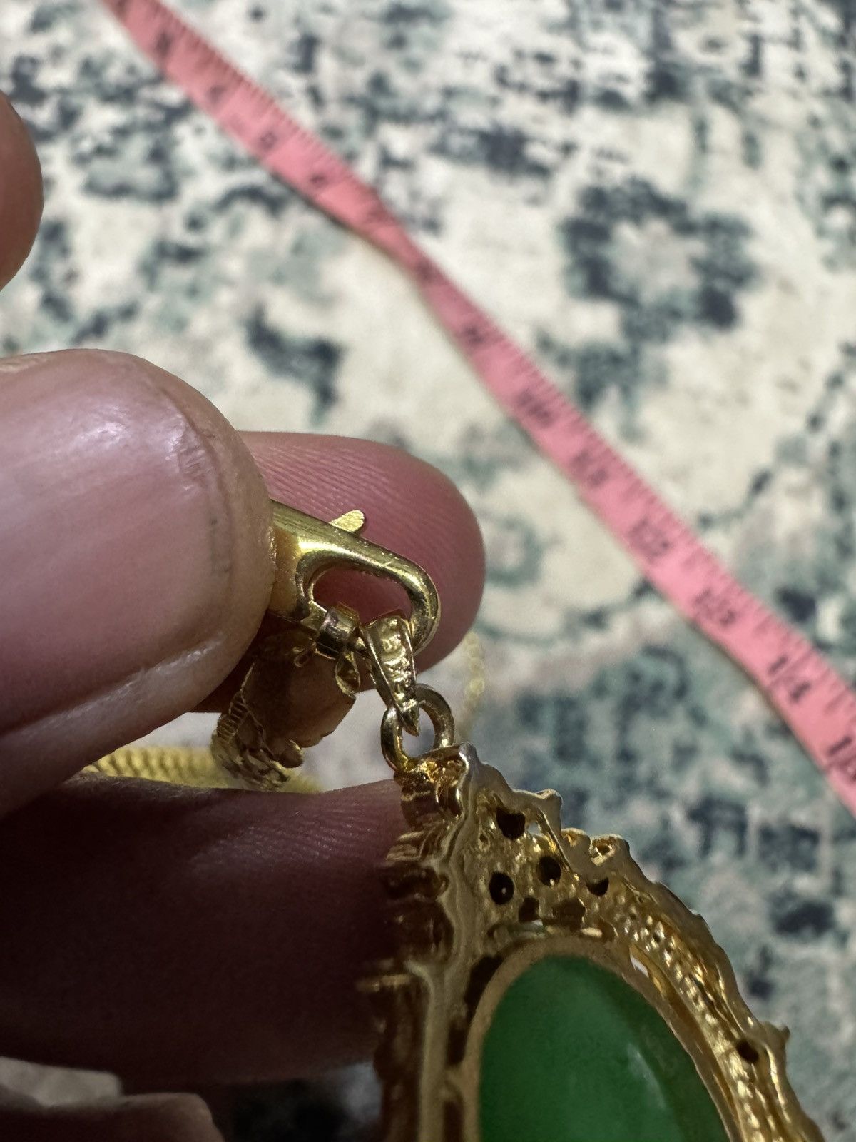 Jewelry JADE PENDANT 18K GOLD PLATED NECKLACE Size ONE SIZE - 6 Thumbnail