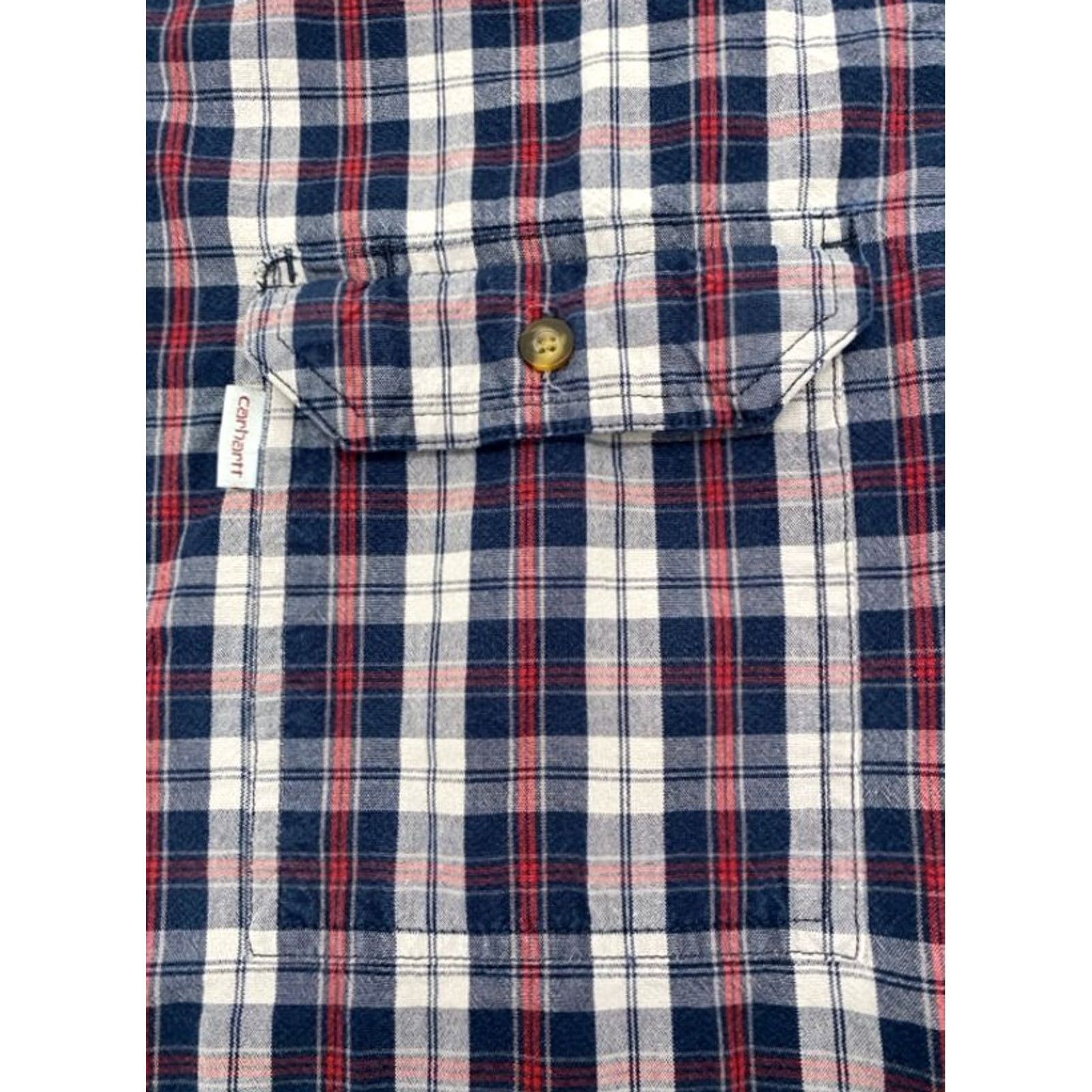 Carhartt Carhartt Mens 2XL Long Sleeve Button-Up Fort Plaid Shirt Relaxed Fit Knit Cotton Multicolor 102214 Size US XXL / EU 58 / 5 - 5 Thumbnail