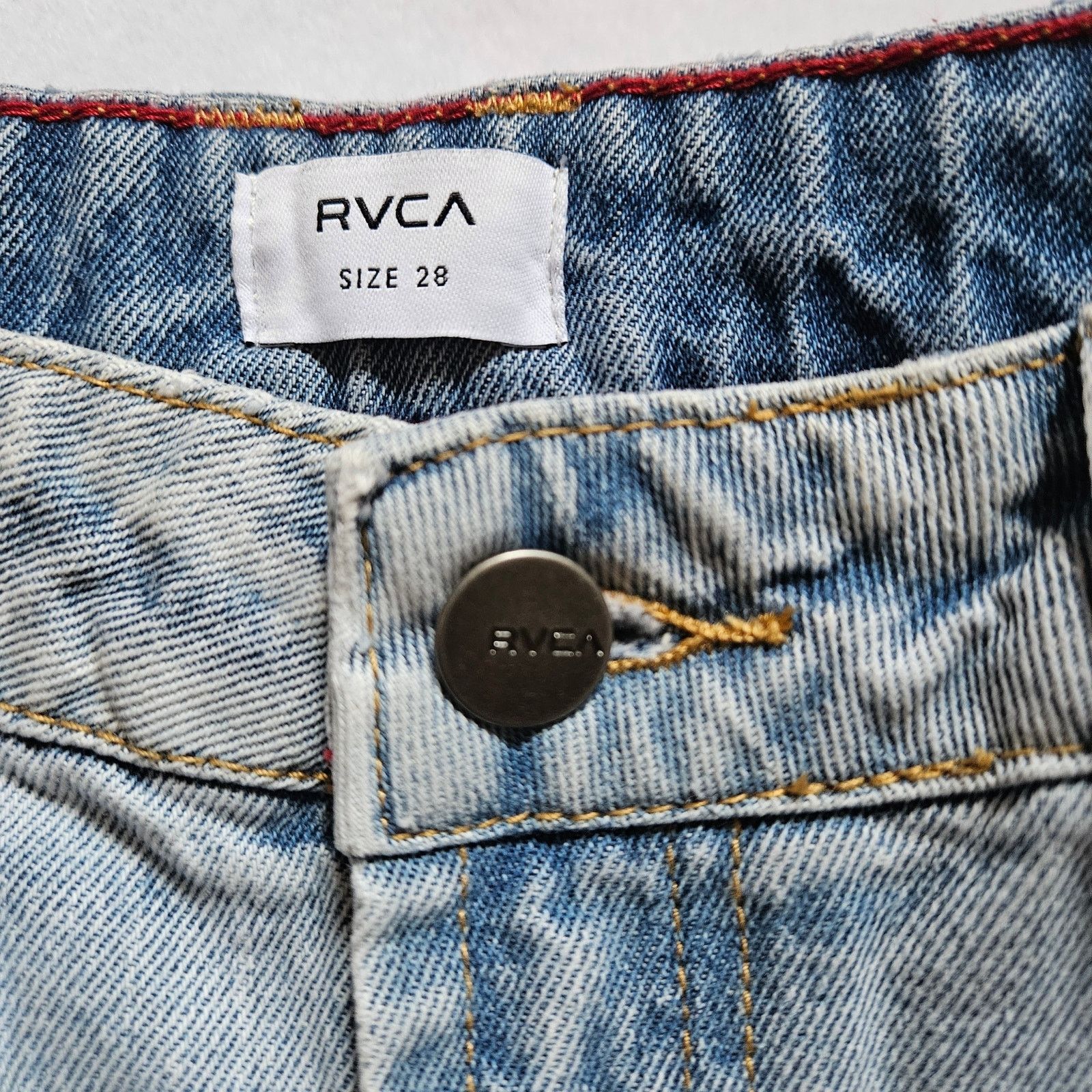 RVCA RVCA Coco Denim Jeans Light Wash Relaxed Fit Ripped Jeans 28 Size 28" / US 6 / IT 42 - 22 Thumbnail