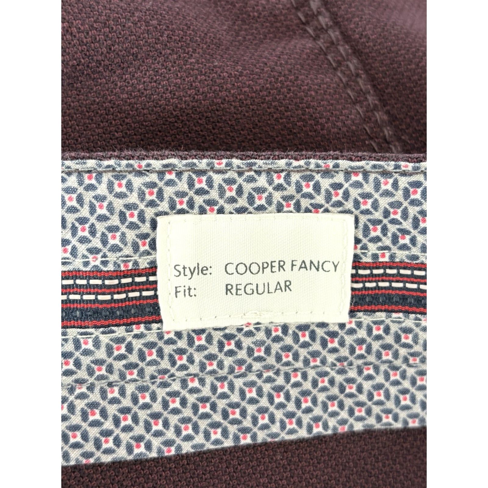 BRAX Brax Cooper Fancy Pants Mens Chino Straight Leg 35x32 Maroon Solid 5-Pocket Regular Rise Flat Front Cotton Knit Vintage No N/A Size US 35 - 5 Thumbnail