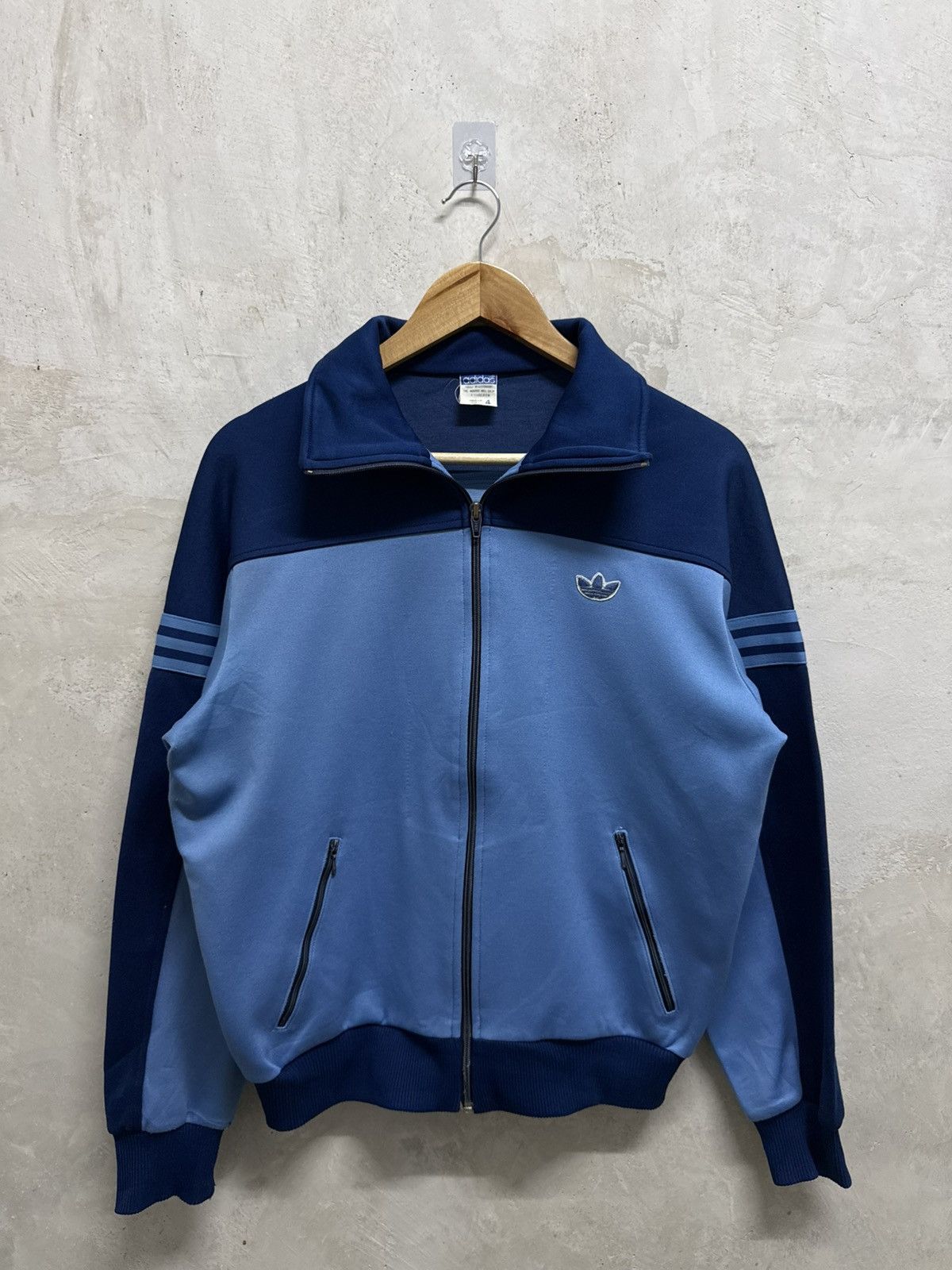 Adidas Vintage 90s Distressed Adidas Trefoil Zip Up Track Jacket Size US M / EU 48-50 / 2 - 1 Thumbnail