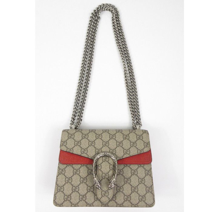 image of Gucci GG Chain Shoulder Bag Supreme Beige Brown, Women's