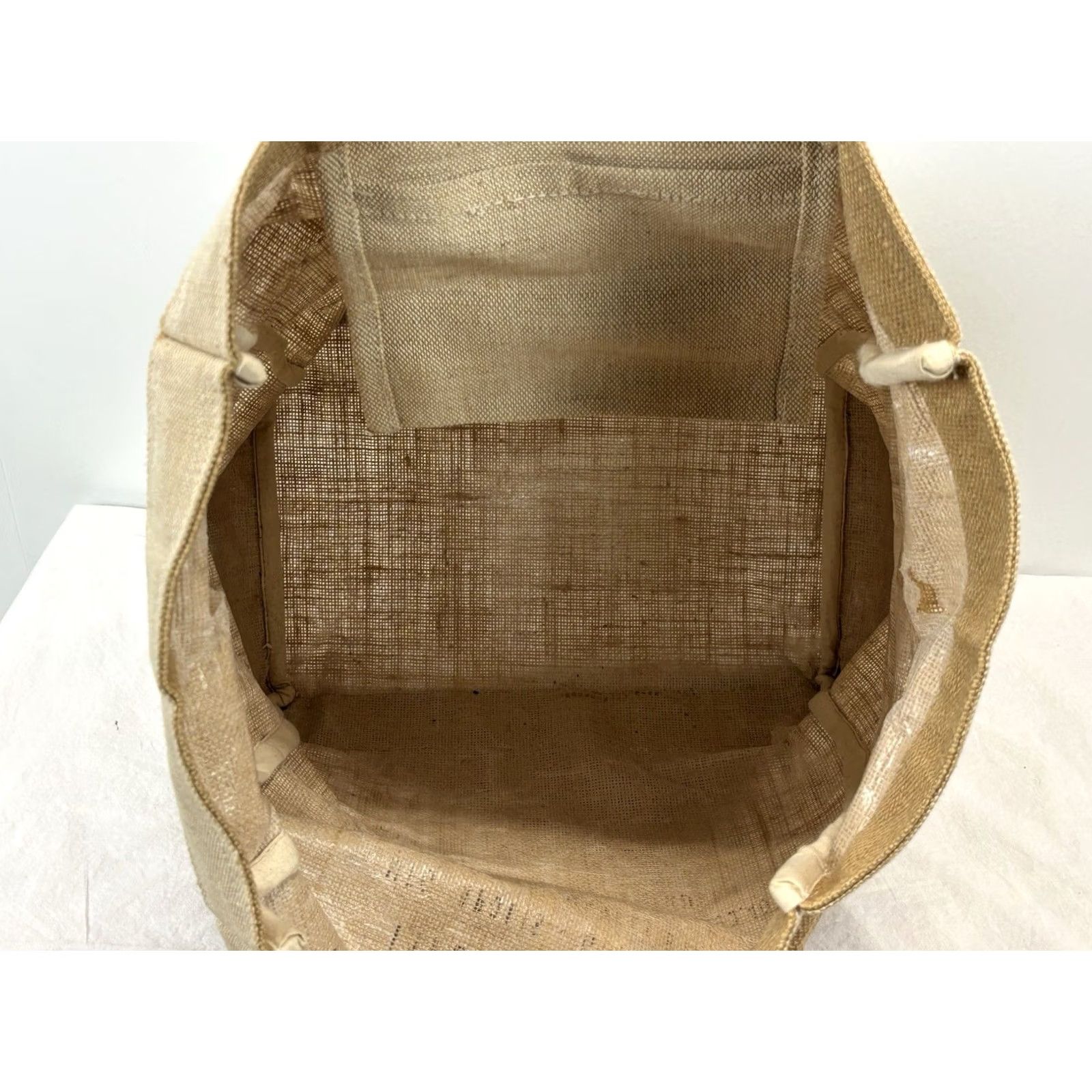 Apolis MAGNOLIA Market Apolis Large Shopping Tote Bag Jute Burlap Leather Handles Size ONE SIZE - 5 Thumbnail