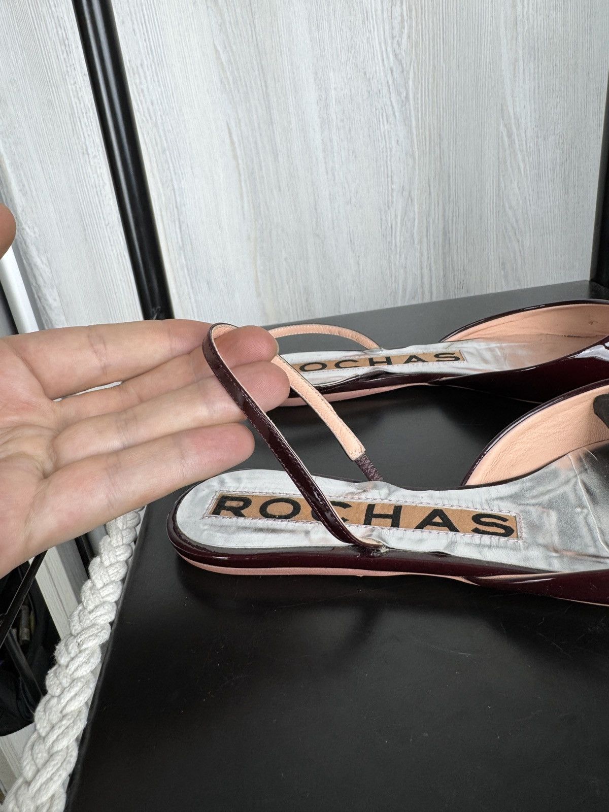 Rochas Rochas patent leather burgundy flats ballets mules w box Size US 8.5 / IT 38.5 - 6 Thumbnail