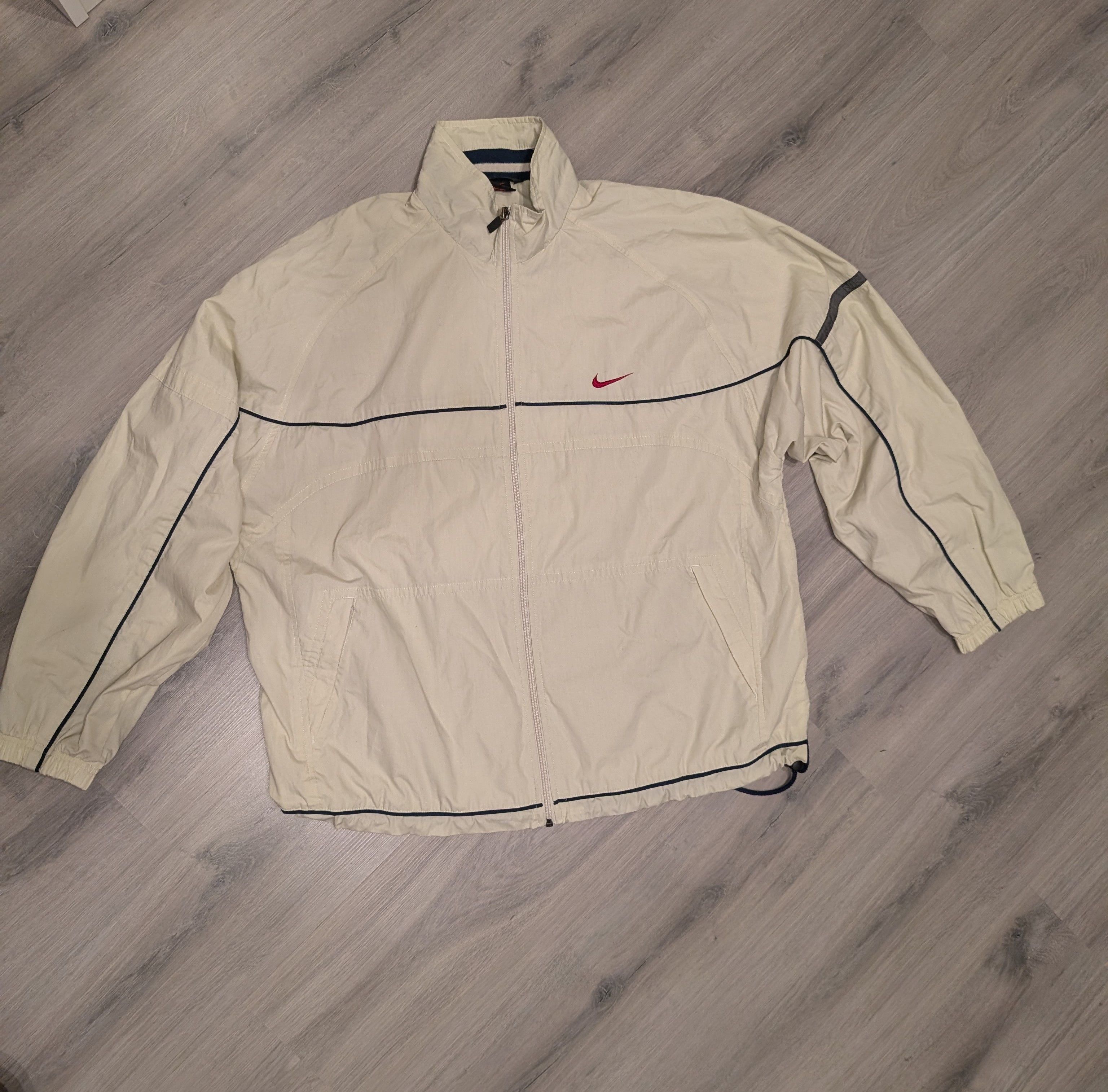 Nike × Vintage Vintage Nike Jacket / Old School Spellout Logo / 90s Size US L / EU 52-54 / 3 - 1 Thumbnail