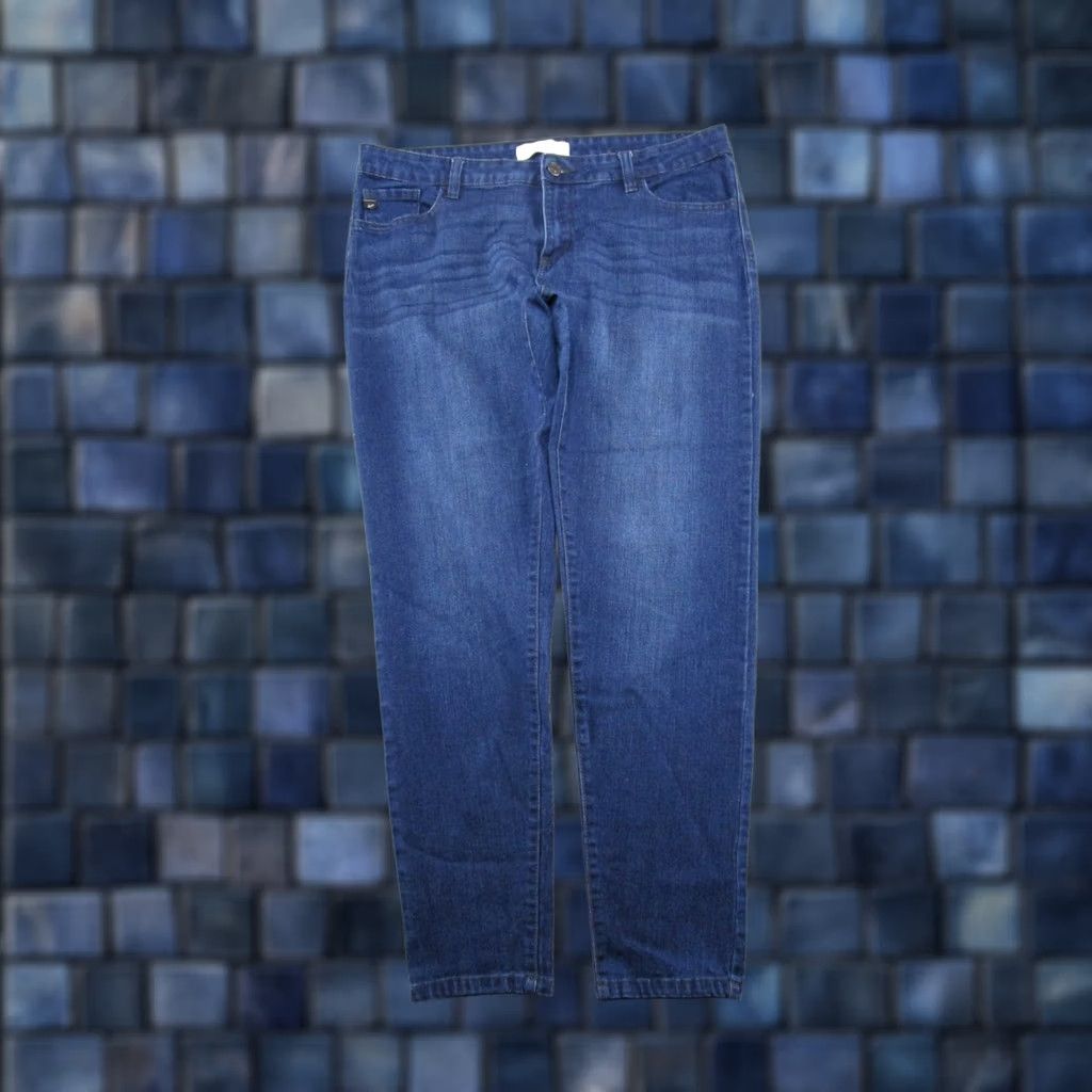 Vintage Kancan Women's Jeans Skinny Slim Fit Mid Rise Ankle Cropped Size 30 Blue Denim 13/30 Stretch Size 30" / US 8 / IT 44 - 1 Thumbnail