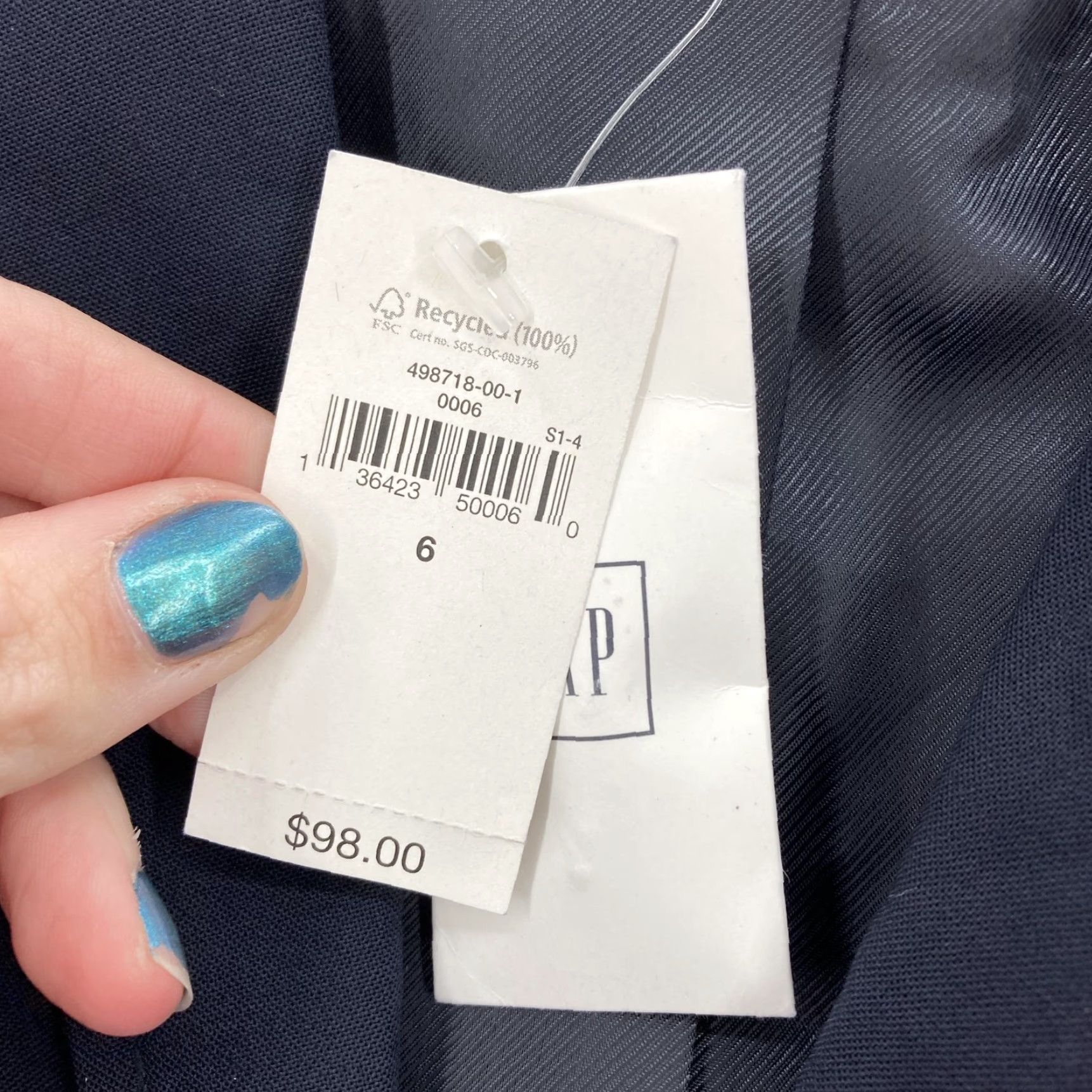 Gap Gap Blazer Womens 6 Navy Wool Blend 2 Button Lined Tailored Jacket Office Work Ladies Long Sleeve Regular Fit Size M / US 6-8 / IT 42-44 - 5 Thumbnail