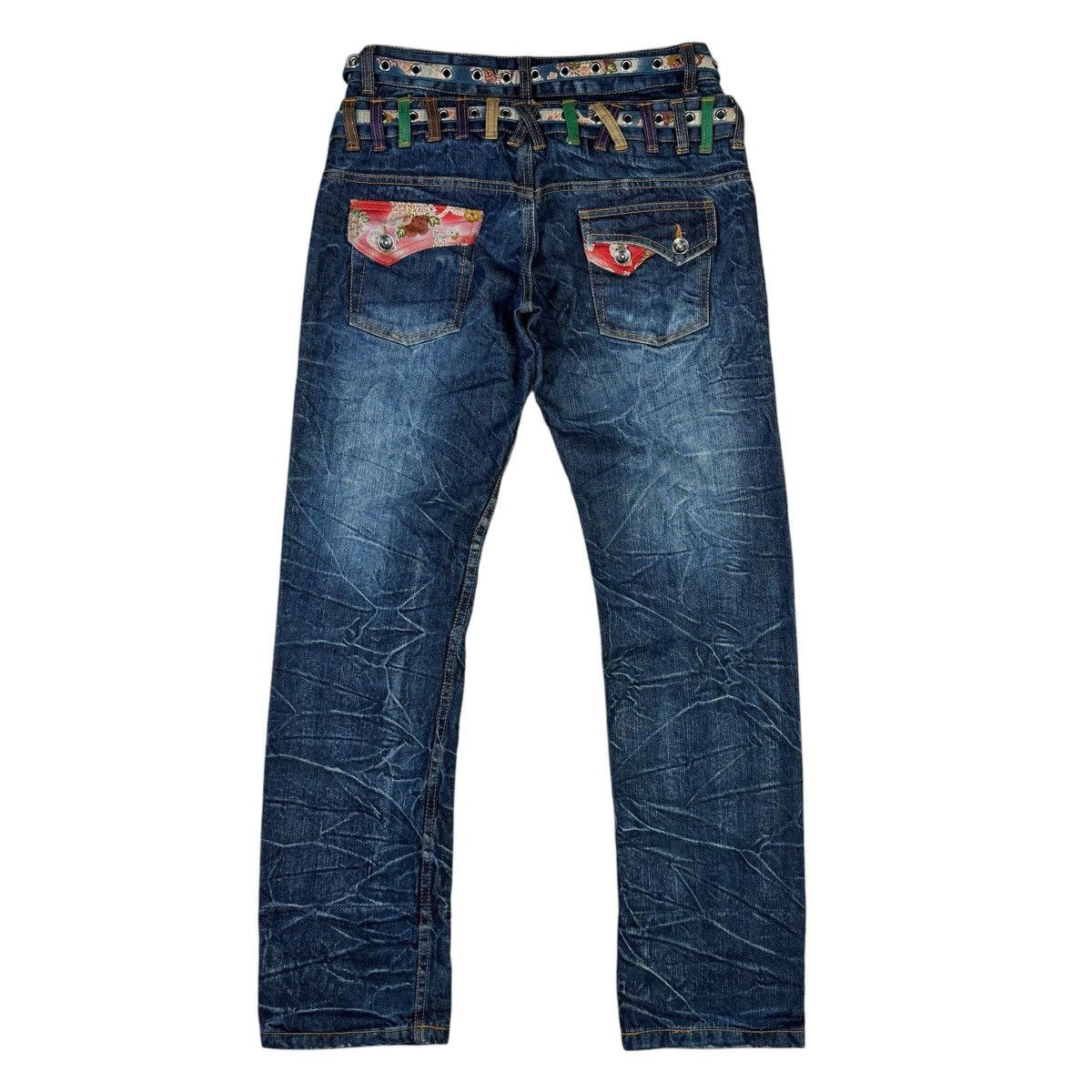 14th Addiction × If Six Was Nine × Japanese Brand Nylaus Distressed Double Waist Jeans Size US 30 / EU 46 - 2 Thumbnail