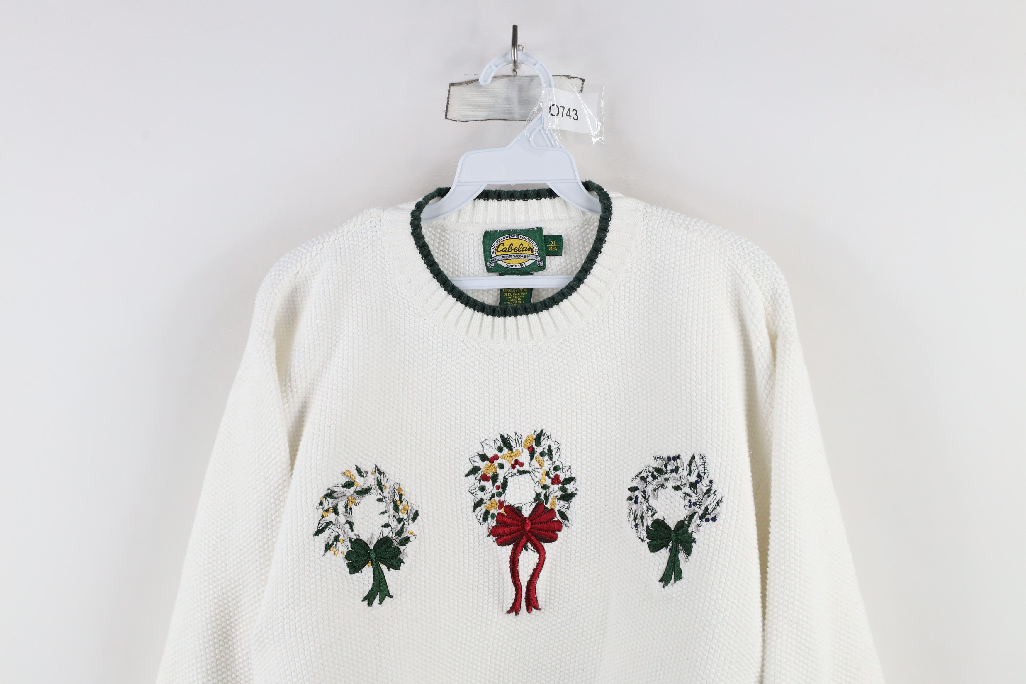 Cabelas × Vintage Vintage 90s Cabelas Christmas Thermal Knit Crewneck Sweater Size XL / US 12-14 / IT 48-50 - 2 Thumbnail