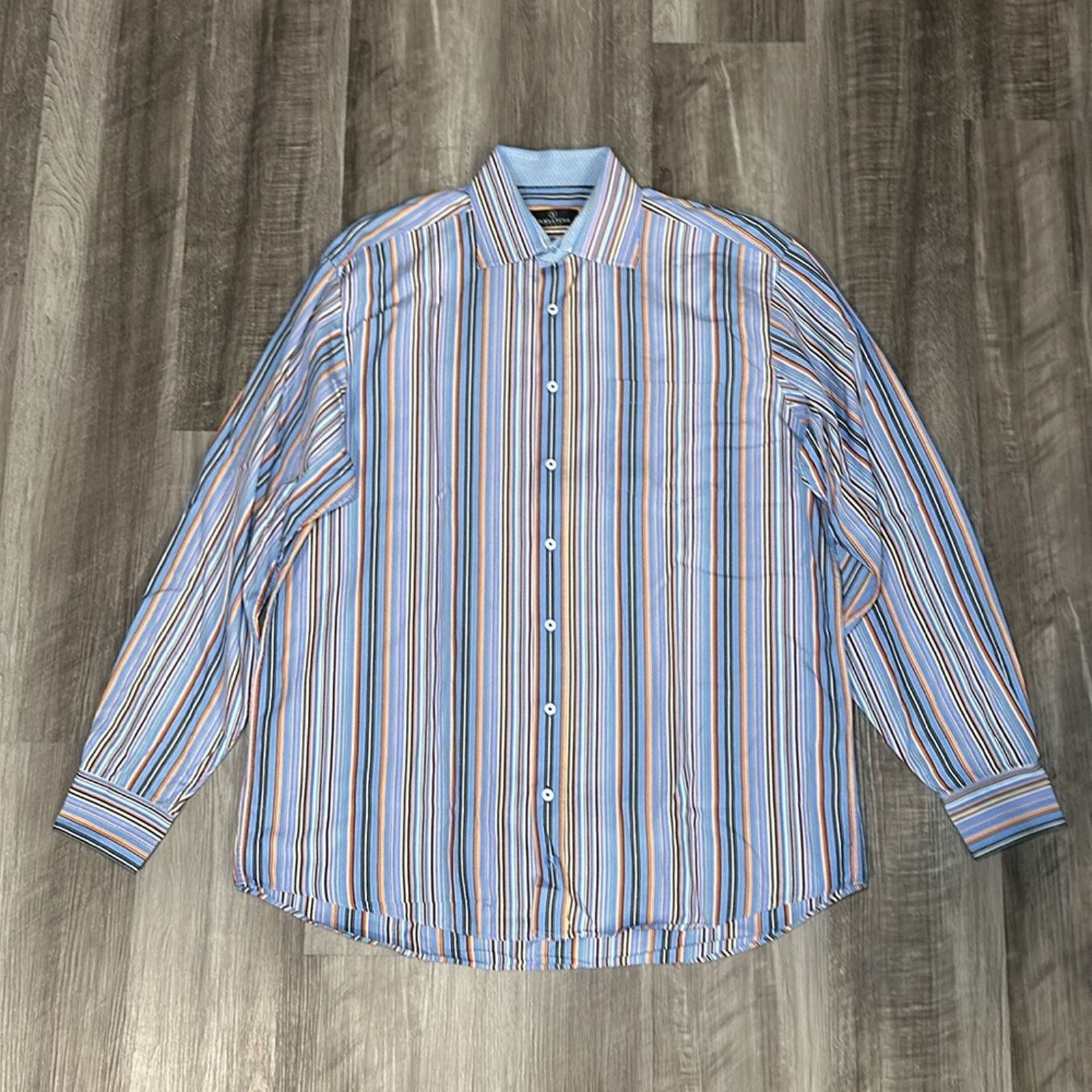 BUGATCHI Bugatchi Uomo Striped Long Sleeve Button Down - 2XL Size US XXL / EU 58 / 5 - 2 Thumbnail