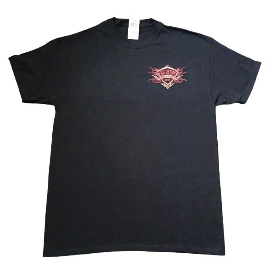 Gildan Gildan Ultra Cotton T-Shirt Mens Black 2014 Las Vegas Bike Fest Front Back Graphic Motorcycle Front Back M Size US M / EU 48-50 / 2 - 2 Thumbnail