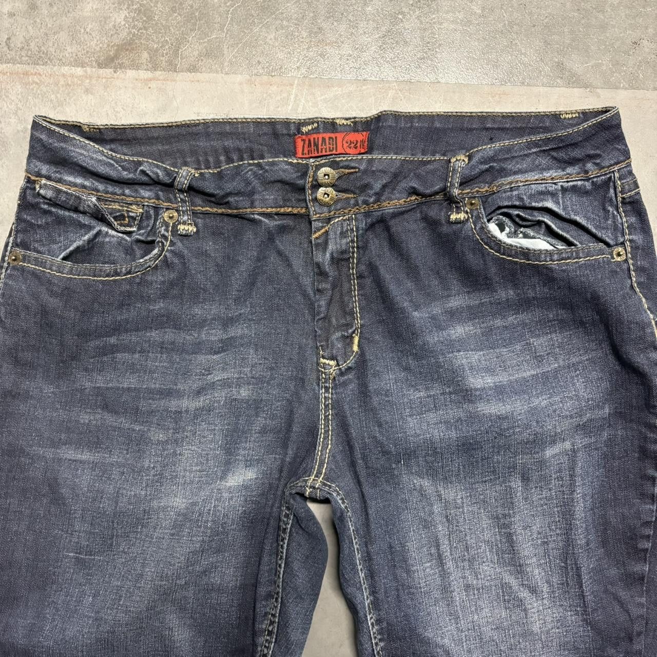 Japanese Brand × Vintage Crazy Vintage Y2K/2000s Super Baggy Bootcut Flare Grunge Dark Wash Denim Jeans! Size US 42 / EU 58 - 3 Thumbnail