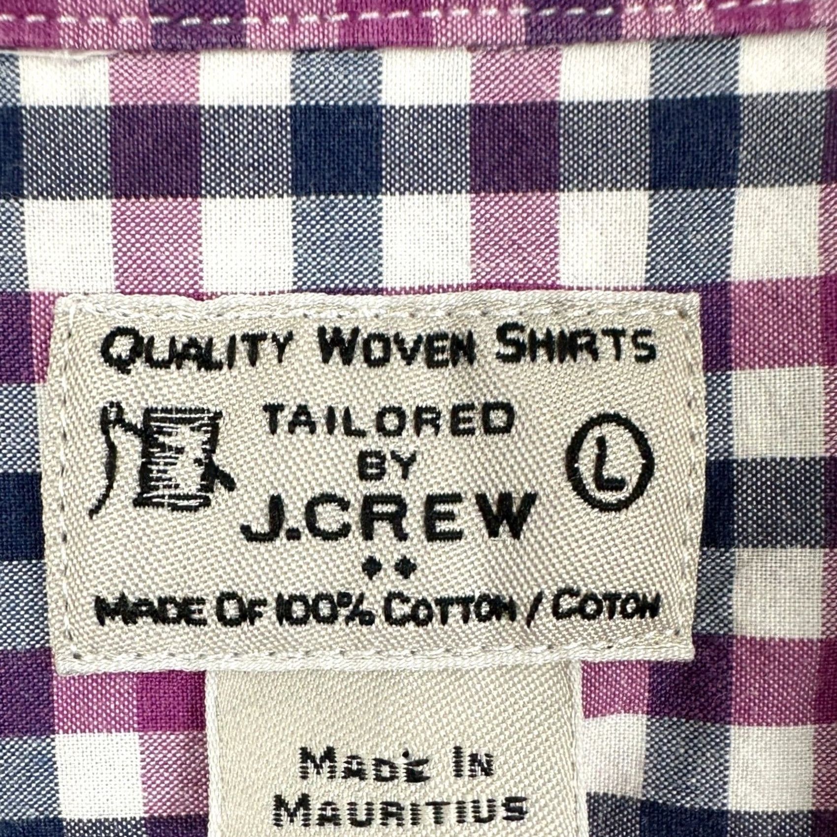 J.Crew J. Crew Button-Down Shirt Mens Large Blue Pink White Gingham Check Button-Up Collared Long Sleeve Casual Workwear 100% Cotton Regular Fit Size US L / EU 52-54 / 3 - 4 Thumbnail