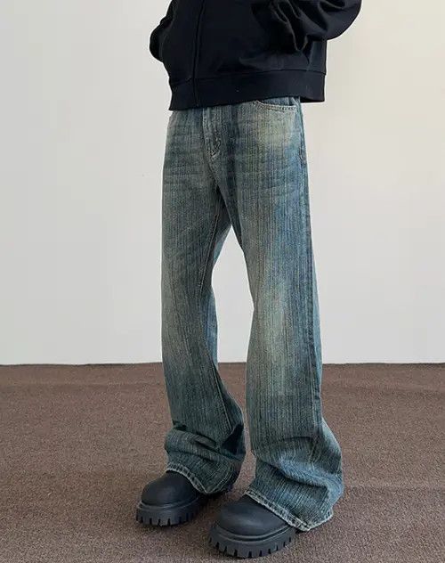 VIBE American cleanfit washed distressed straight bootcut jeans Size US 32 / EU 48 - 2 Thumbnail