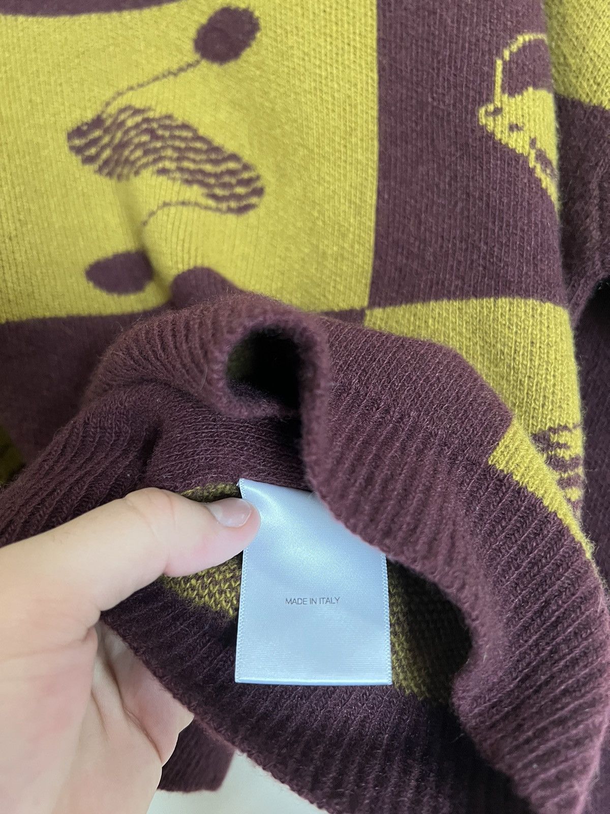 Enfants Riches Deprimes Intarsia Checker Knit-Logo Cropped Sweater FW22 Size US XL / EU 56 / 4 - 7 Thumbnail