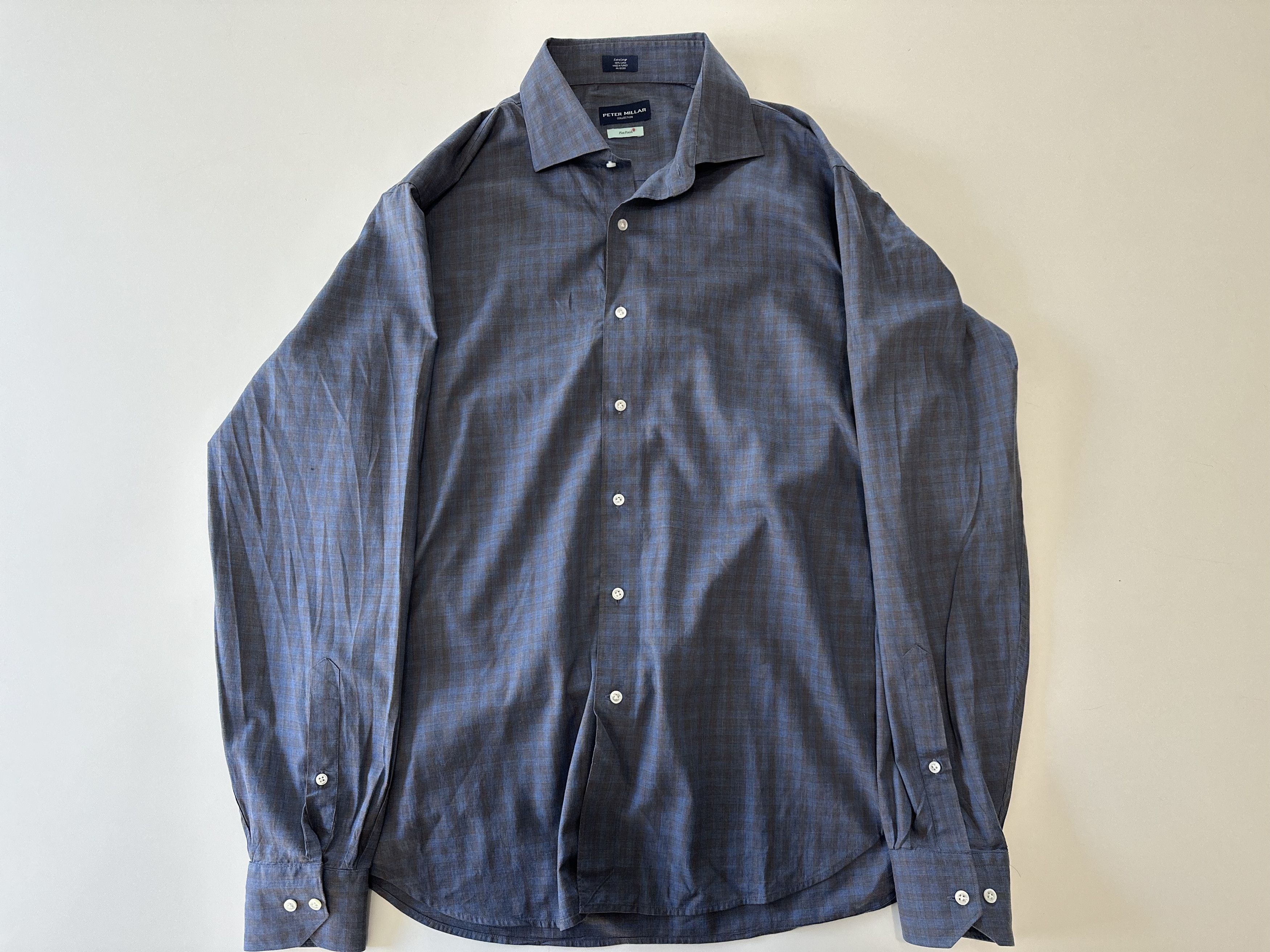Peter Millar Peter Millar Collection Flex Finish Shirt Mens XL Blue Plaid Size US XL / EU 56 / 4 - 1 Thumbnail