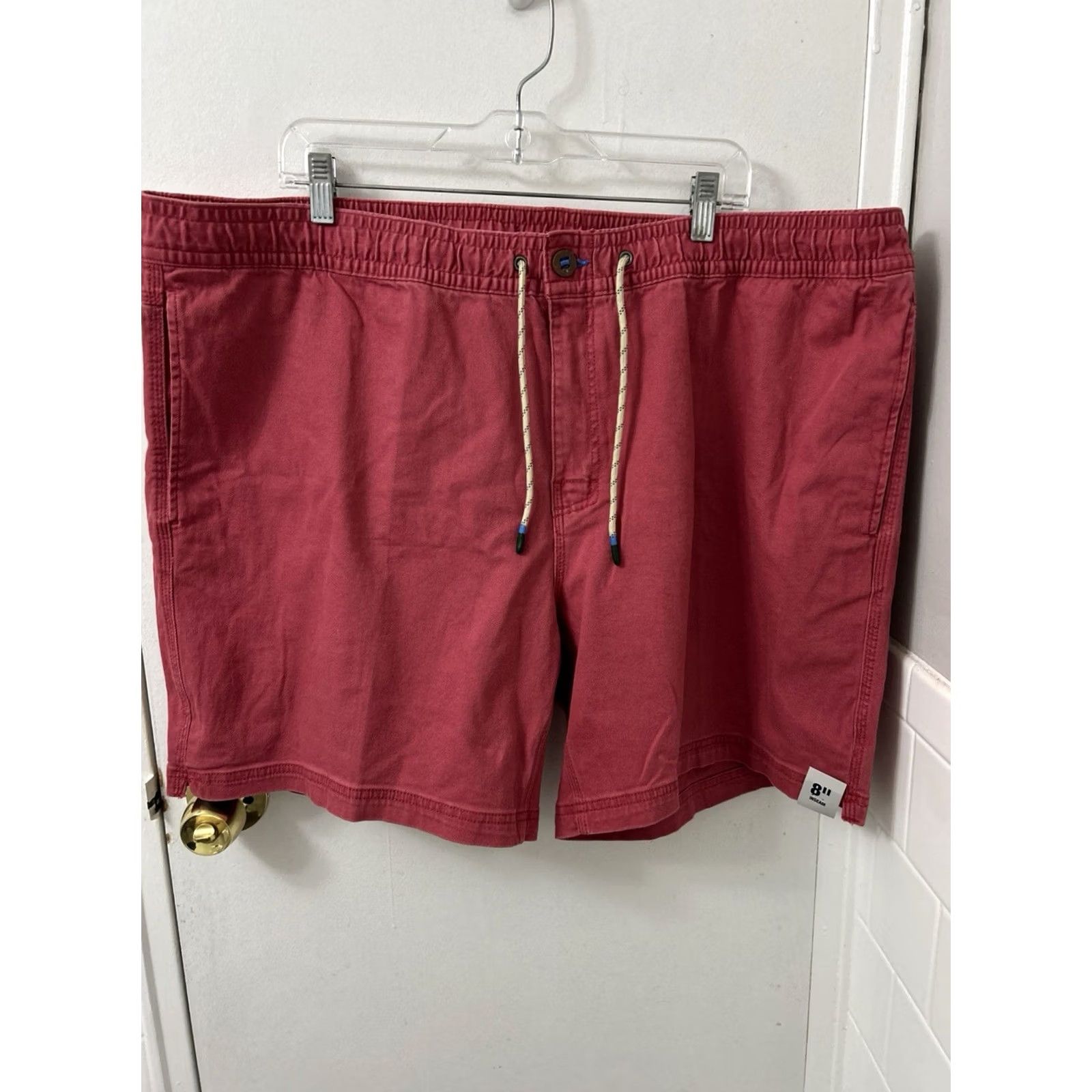 George George Twill Pull On Shorts Mens 2XL 44-46 Red Elastic Waist NWT 8" Inseam Casual Chino Shorts Mens Red George Twill Pull On Shorts NWT 2XL Size US 44 / EU 60 - 6 Thumbnail