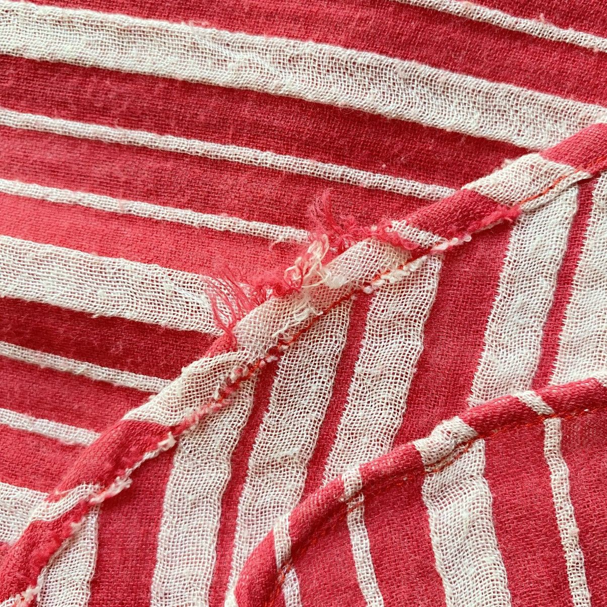 Yohji Yamamoto Yohji Yamamoto Red & White Stripe Shirt Dress Size US XXL / EU 58 / 5 - 21 Thumbnail