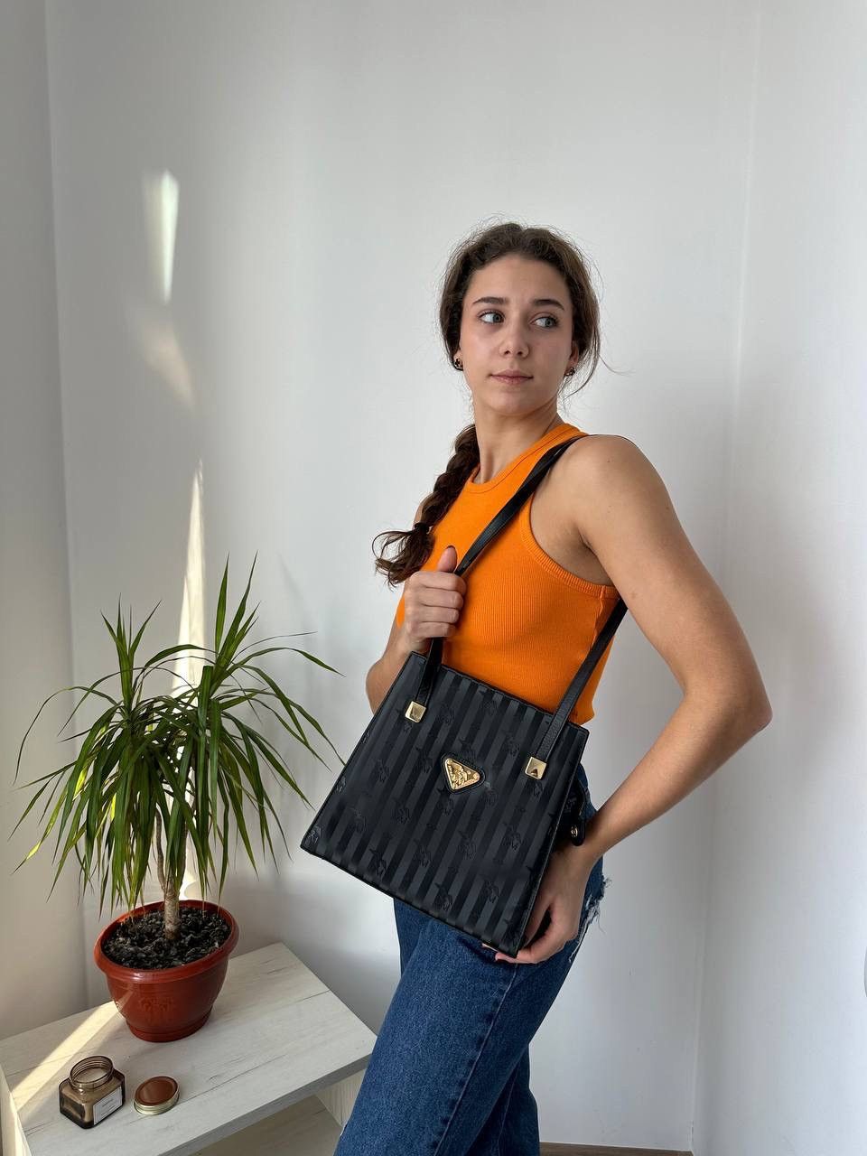 Maison Mollerus × Vintage Vintage Maison Mollerus Black Nylon Monogram Bag Size ONE SIZE - 1 Thumbnail