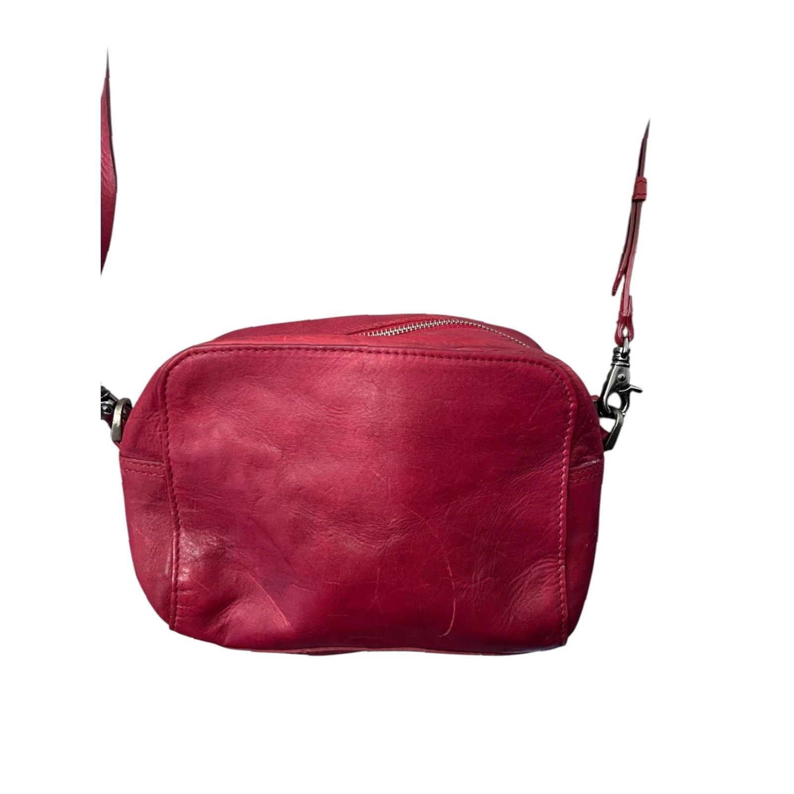 Vintage Velez Leather Handbag Crossbody Red Tassels Adjustable Strap Crossbody Women Medium Red Leather Bag - Velez Size ONE SIZE - 6 Thumbnail