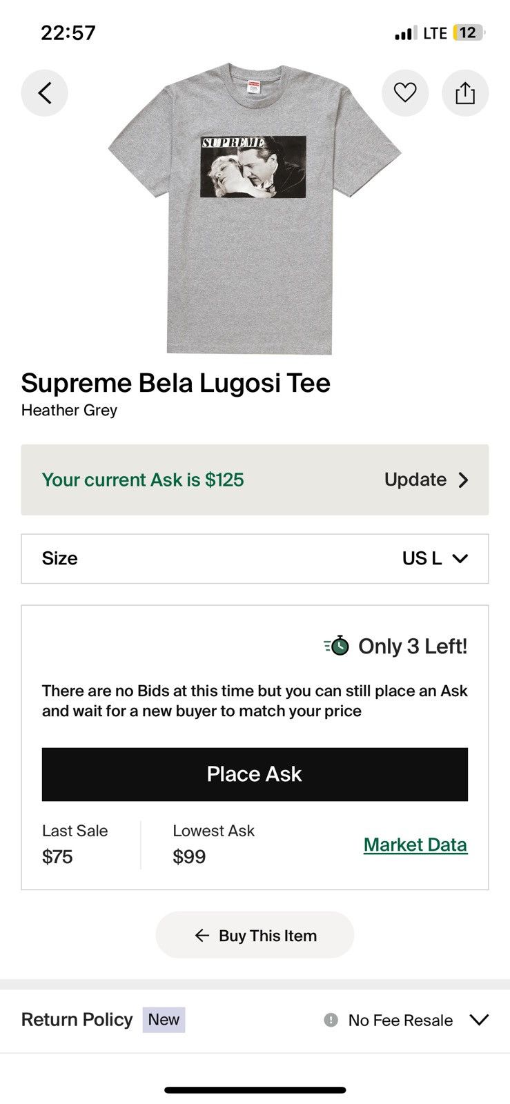 Supreme BELA LUGOSI TEE Size US L / EU 52-54 / 3 - 1 Thumbnail