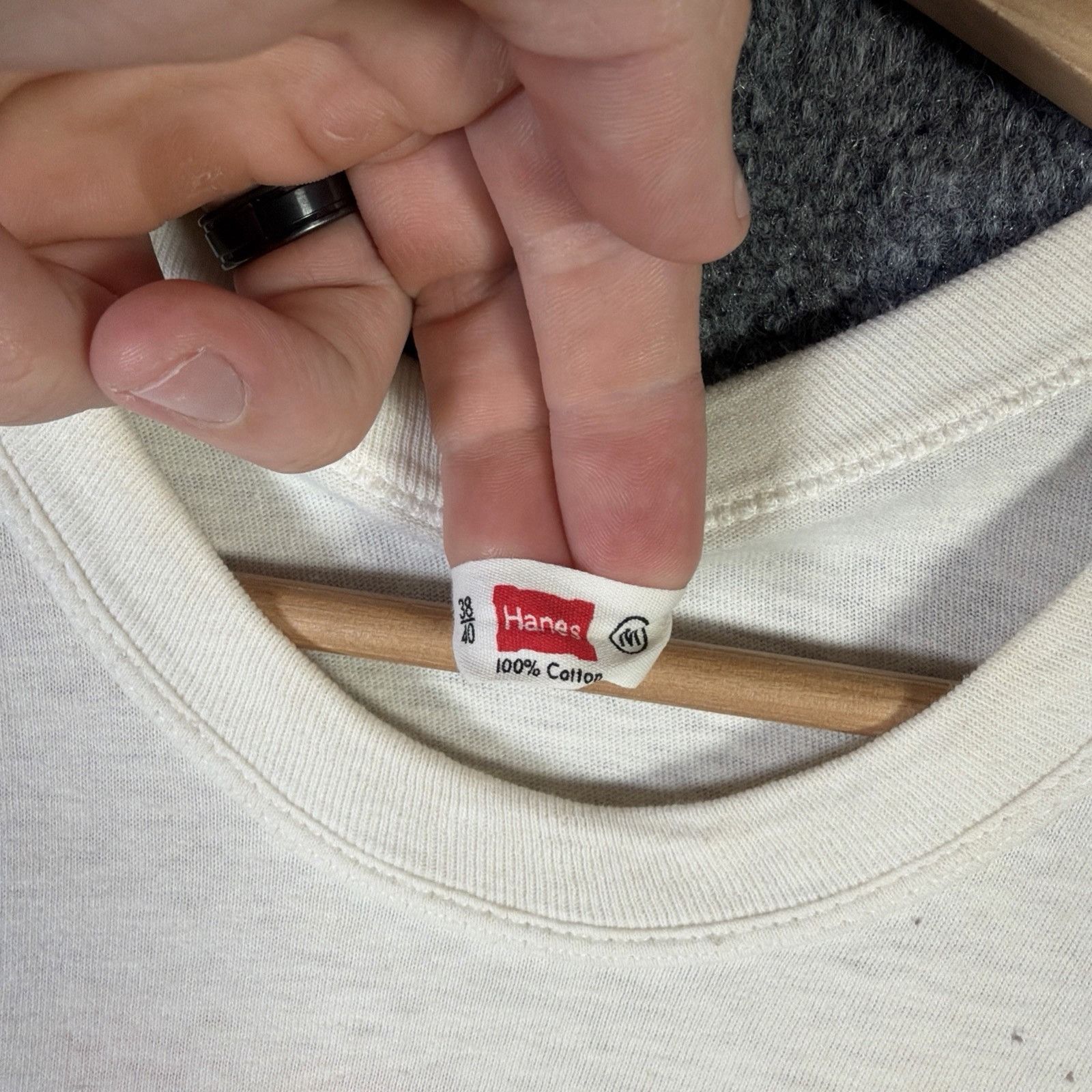 Hanes True Vintage Hanes Shirt Mens Medium White 60s Weed Nature Size US M / EU 48-50 / 2 - 8 Thumbnail