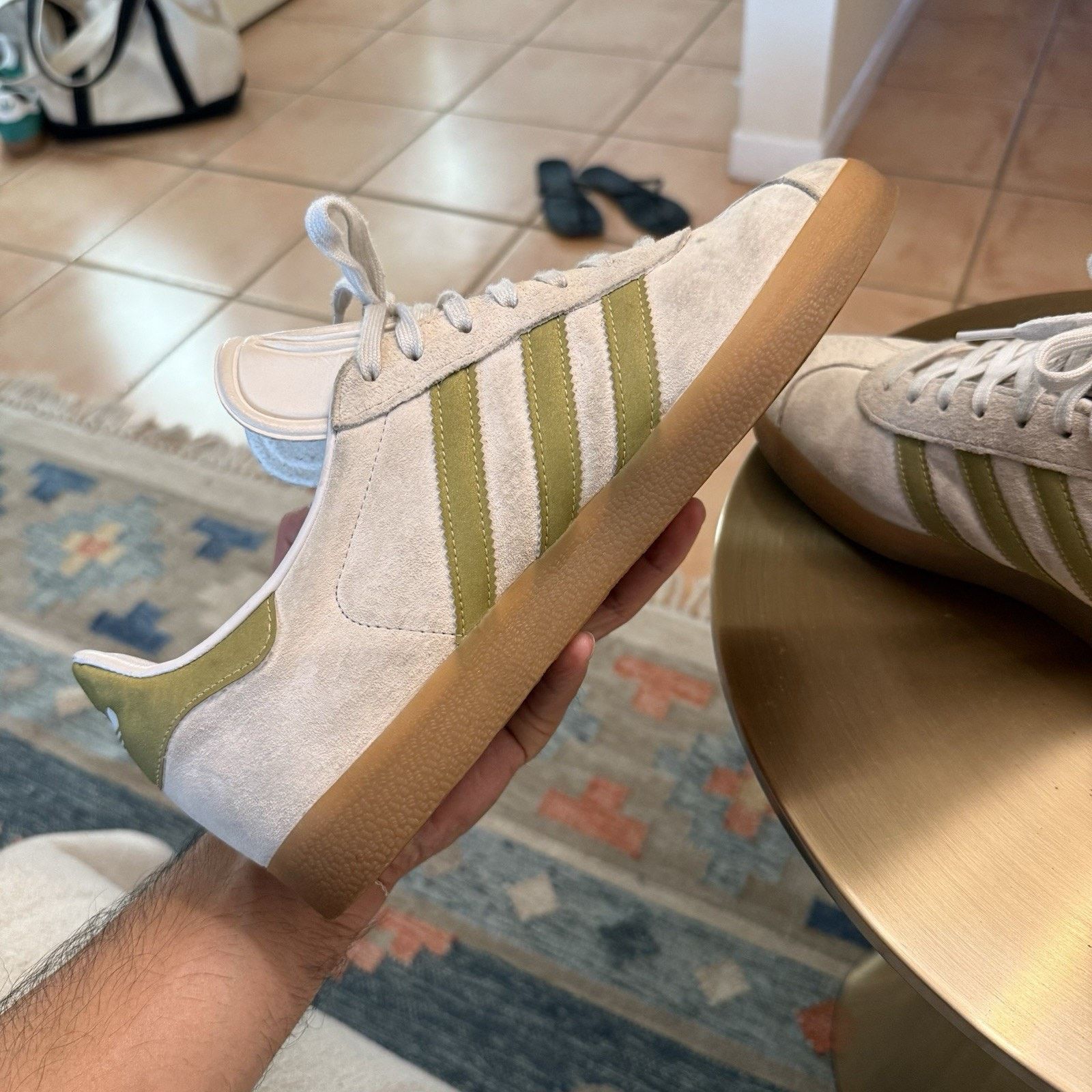 Adidas 2016 Adidas Gazelle White Gold Green Gum BB5495 Shoe Sneaker Size US 8.5 / EU 41-42 - 4 Thumbnail