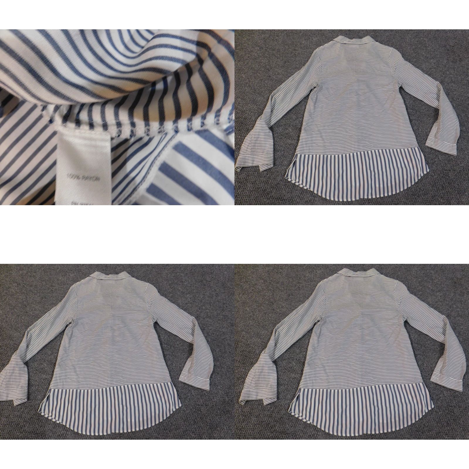 J. Jill J. Jill Blouse Tunic Womens XS Blue Geometric Rayon Casual Cap Sleeveless Button Collar Stretch Size XS / US 0-2 / IT 36-38 - 8 Thumbnail