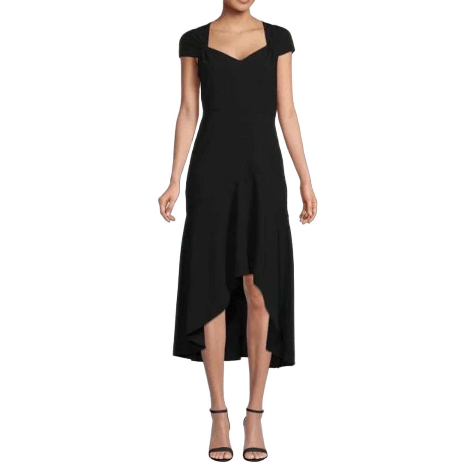 image of Adrianna Papell Divine High Low Midi Dress Size 0 NWT in Black, Women's