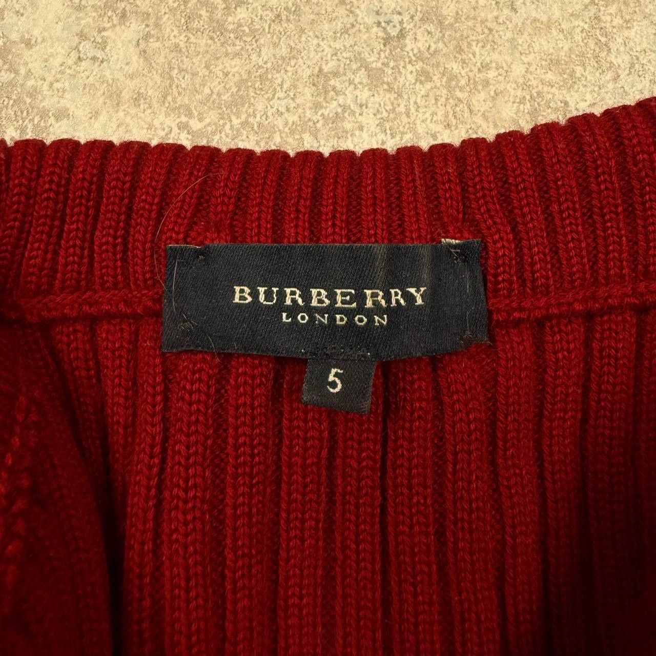 Burberry Burberry Red Knit Ribbed 1/4 Zip Sweater Size XS / US 0-2 / IT 36-38 - 8 Thumbnail