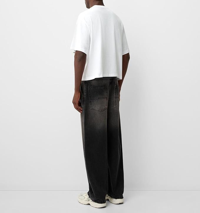 Jean (Quality) Wide leg baggy black stone washed denim Size US 36 / EU 52 - 2 Thumbnail