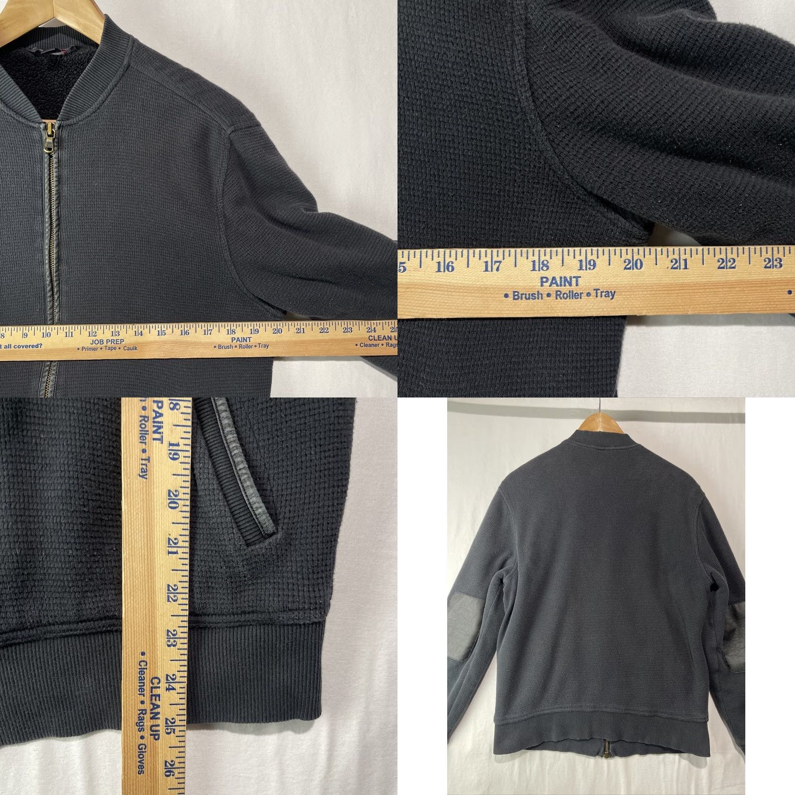 John Varvatos John Varvatos Jacket Mens Medium Thermal Waffle Knit Sherpa Lined Zip Bomber Jacket Size US M / EU 48-50 / 2 - 9 Thumbnail