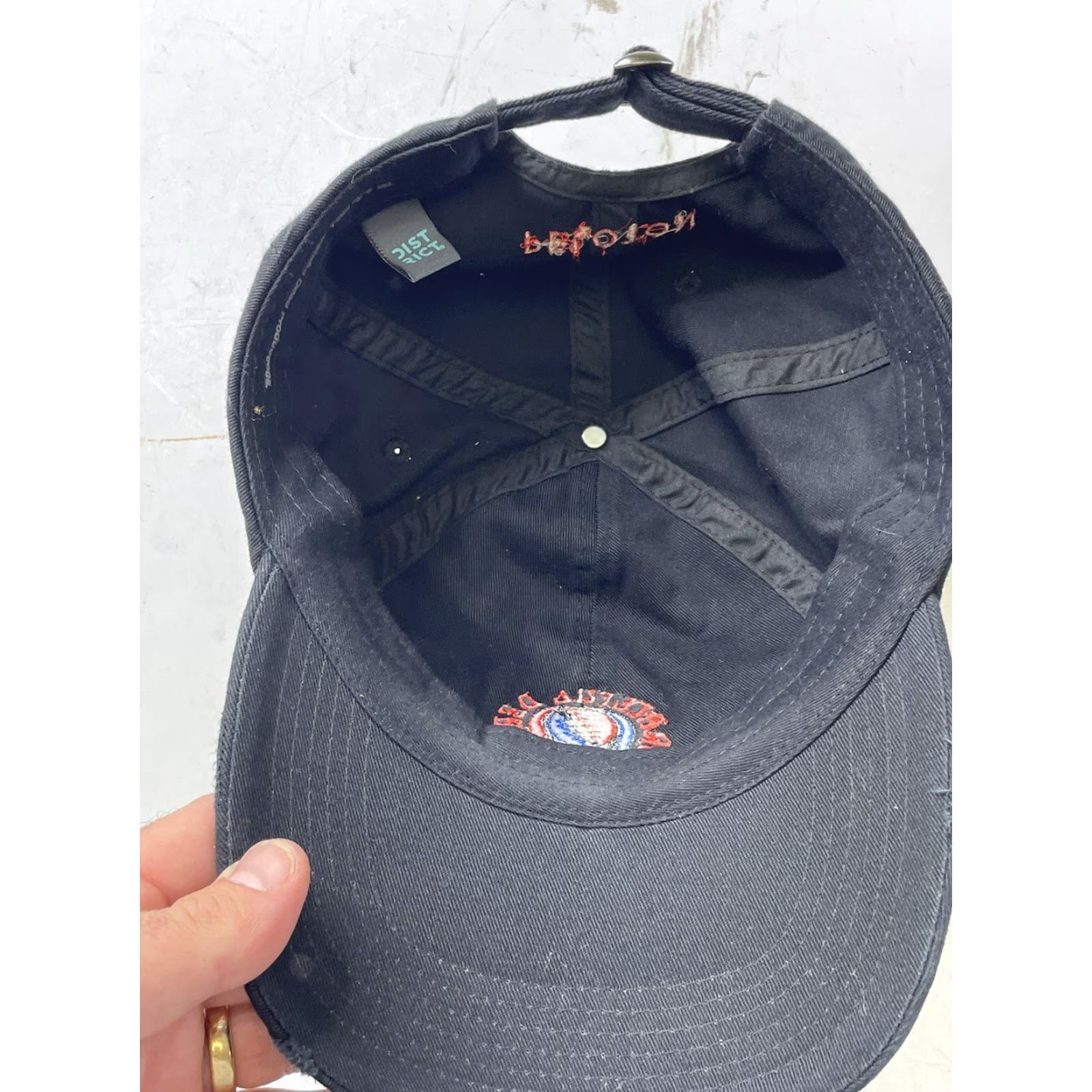 Vintage Peloton The Grateful Dead Distressed Baseball Cap Hat Adjustable Strapback Men Hat Black Cotton Cap Shirt? Size ONE SIZE - 3 Thumbnail