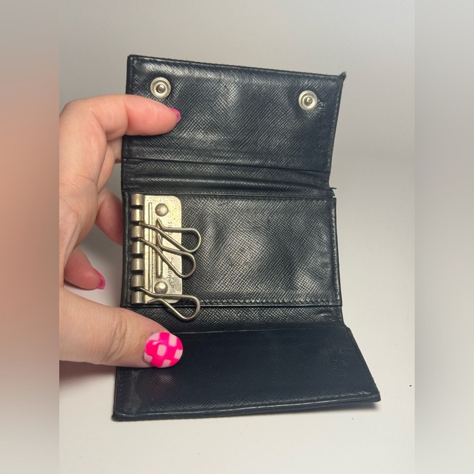 Prada Prada Black Nylon Key Holder FAIR Condition Snap Close Size ONE SIZE - 8 Thumbnail