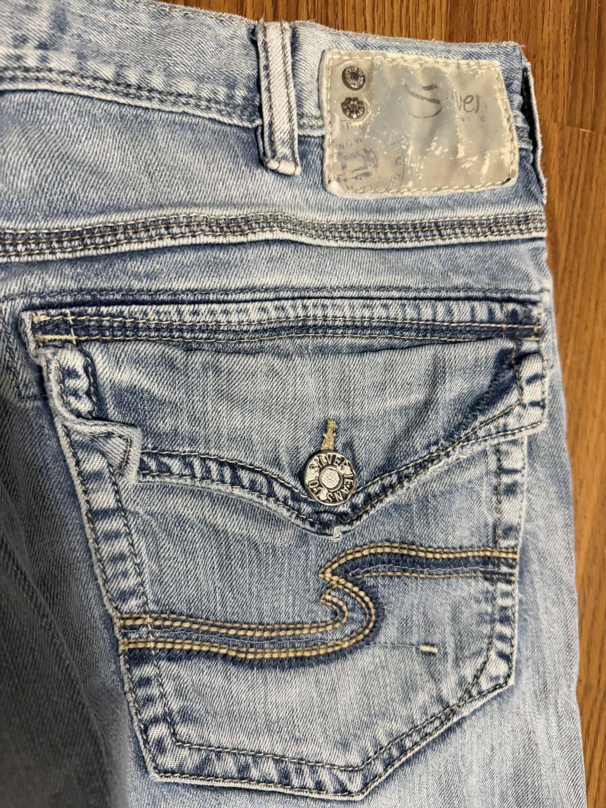 Silver Jeans Co. Silver Jeans Gordie Y2K EMC Denim Light Wash Flap Pocket 34 Size US 34 / EU 50 - 5 Thumbnail
