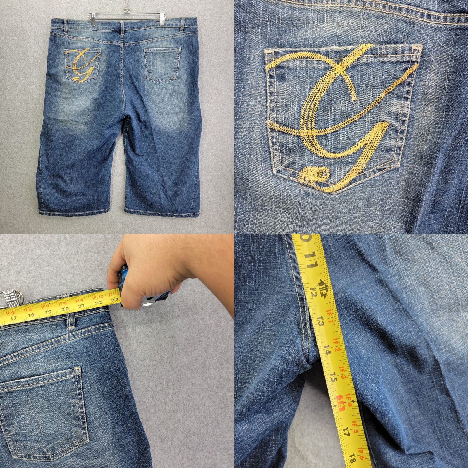 Vintage Vintage G Unit Shorts adult 20 Y2k Hip Hop 50 Cent 44 waist baggy Denim Bermuda Blue G-Unit Shorts Mens Size 42" / US 20 - 8 Thumbnail
