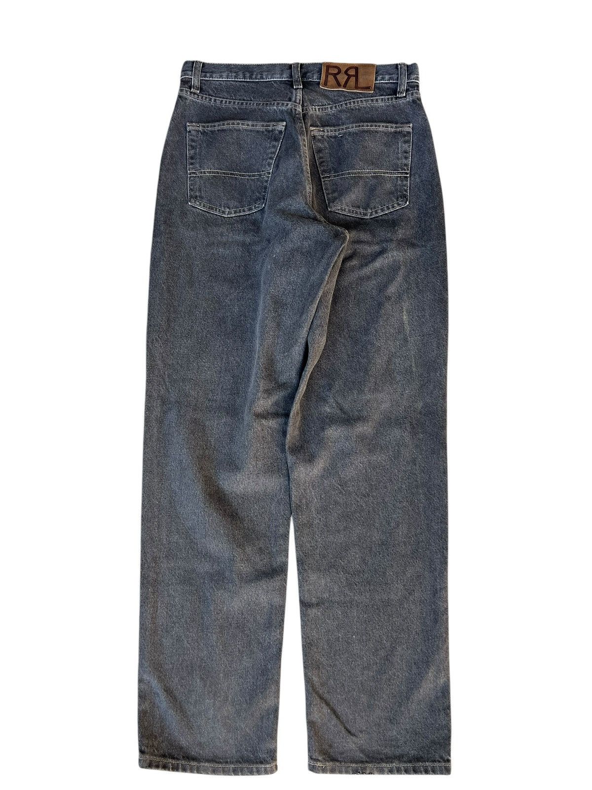 RRL Ralph Lauren × Vintage Vintage 90s RRL Usa Fade Black Stains Denim Baggy Jeans Size US 30 / EU 46 - 16 Thumbnail