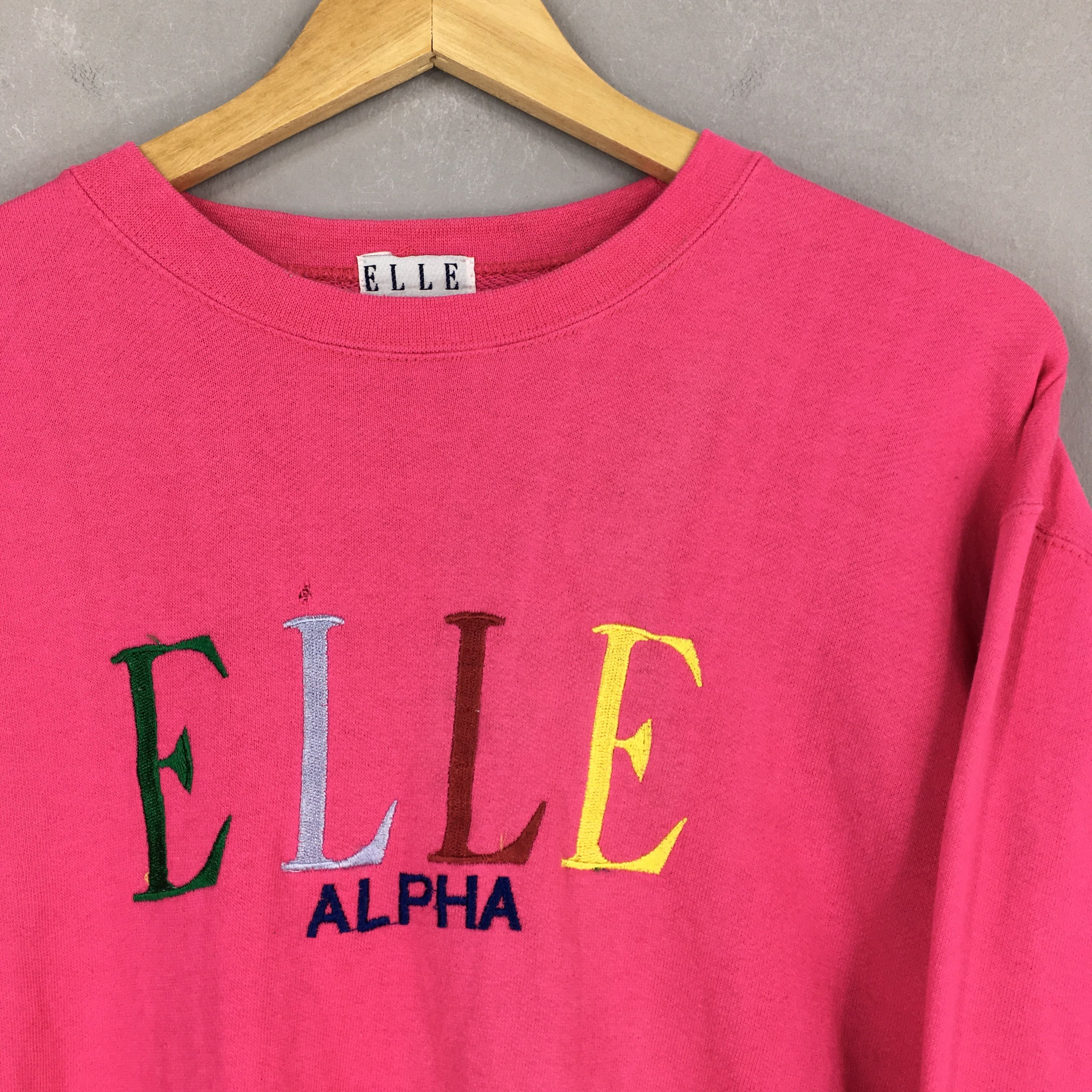 Vintage Vintage 90s Elle Alpha Pink Sweatshirt Medium Size US M / EU 48-50 / 2 - 2 Thumbnail