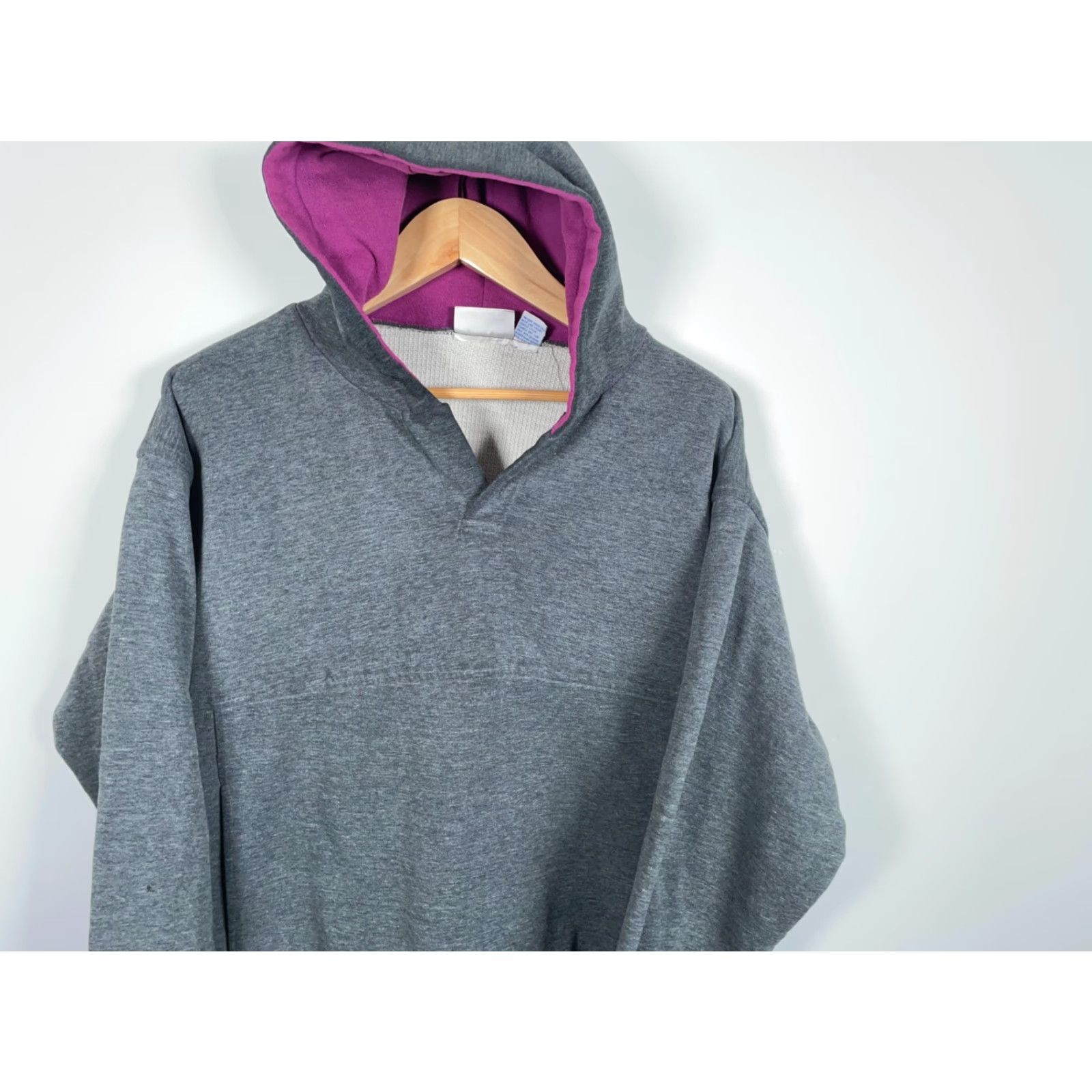 McGregor VINTAGE MacGregor Hoodie Men's Large Gray Thermal Lined Heavyweight Pullover Sweatshirt 90s Retro Size US L / EU 52-54 / 3 - 4 Thumbnail