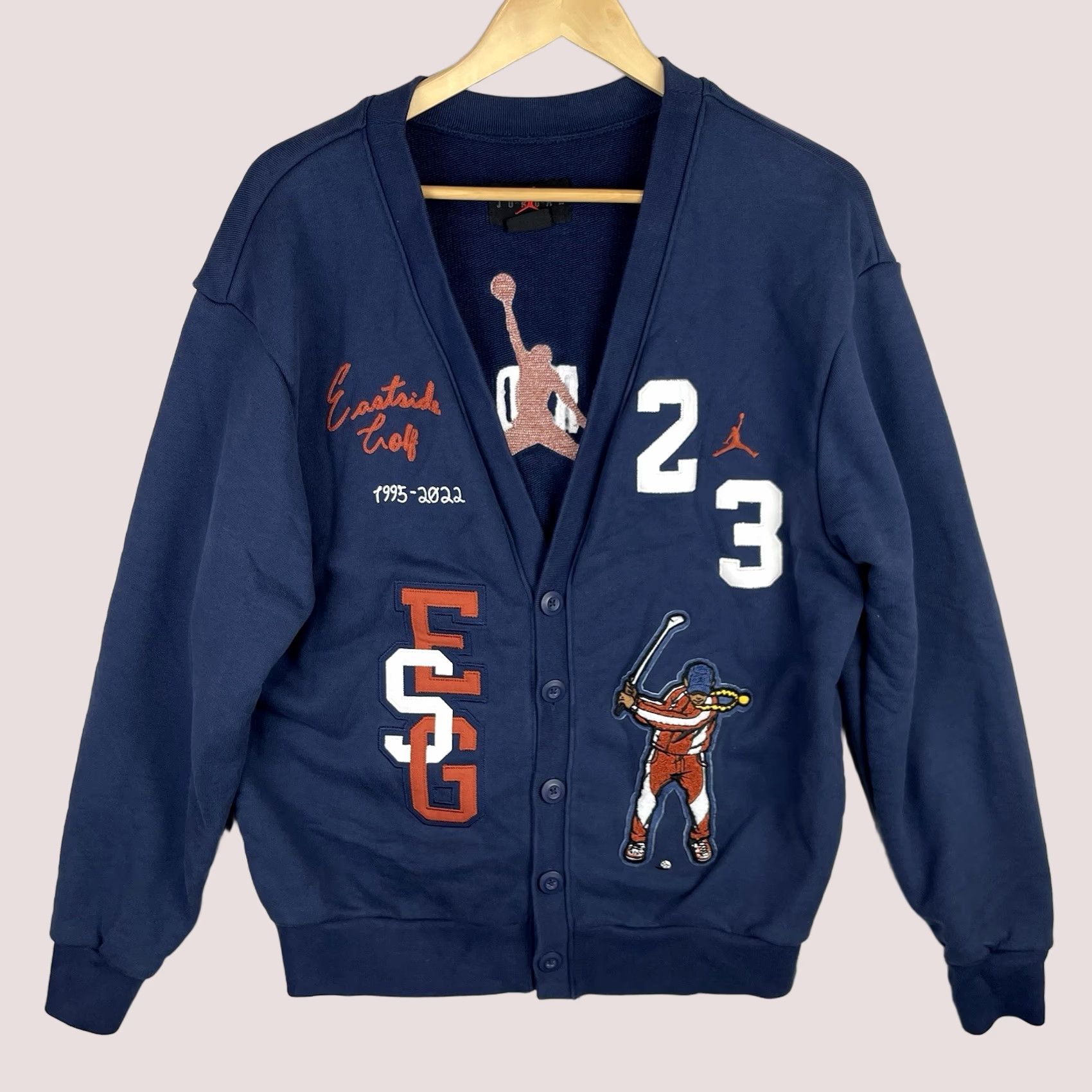 Jordan Brand Jordan Cardigan Sweater Mens Small Navy Nike DV5430-410 Eastside Golf Streetwear Size US S / EU 44-46 / 1 - 1 Thumbnail