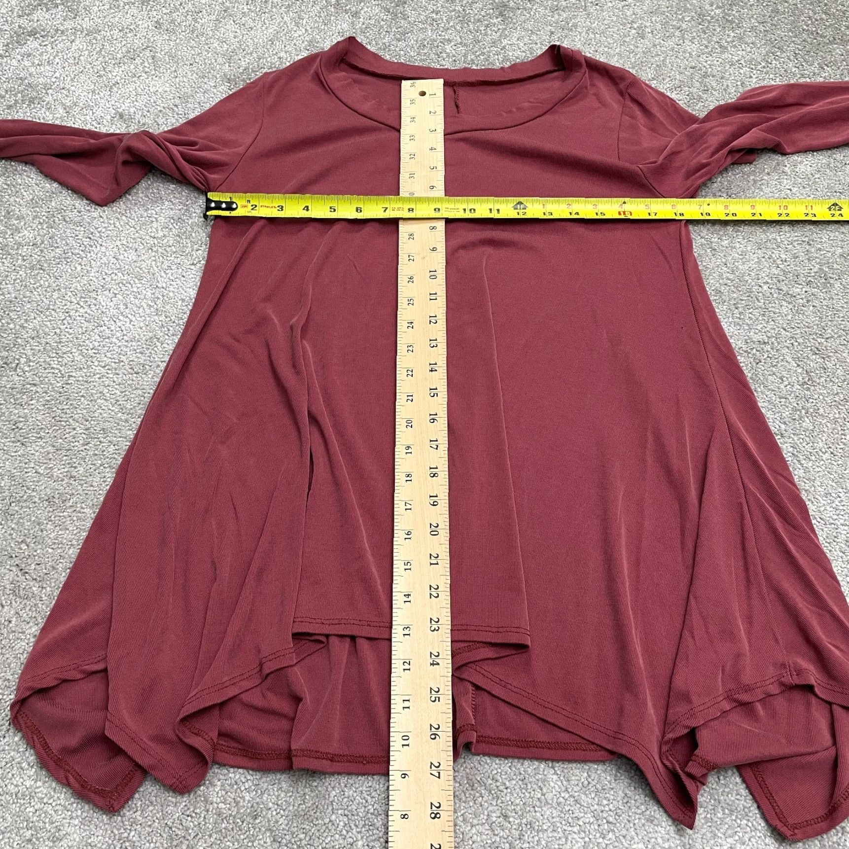 Vintage Unbranded Tunic Blouse Womens M Red Long Sleeve Relaxed Casual Stretch Top Shirt Size M / US 6-8 / IT 42-44 - 6 Thumbnail