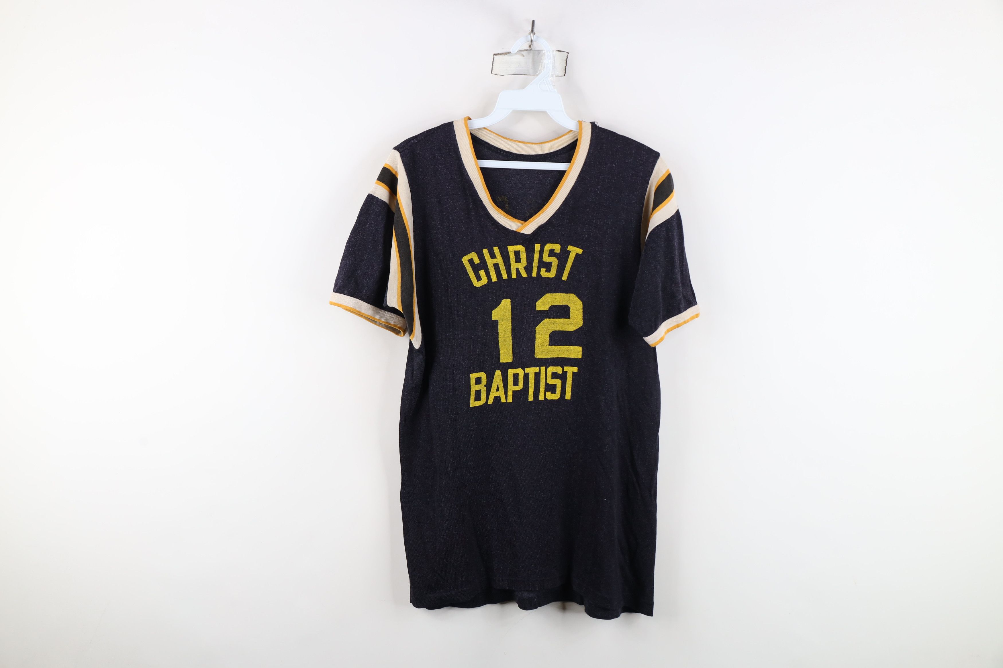 Vintage Vintage 40s 50s Baptist Durene Sports Jersey T-Shirt USA Size US S / EU 44-46 / 1 - 1 Thumbnail
