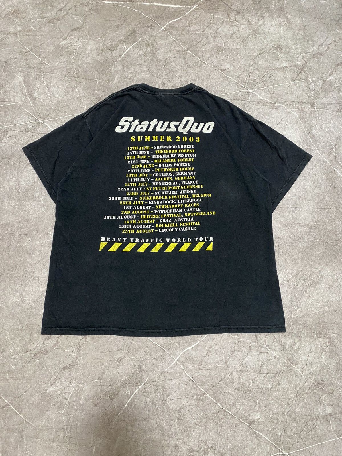 Band Tees × Vintage VTG Status Quo Heavy Traffic World Tour T Shirt Summer 2003 Size US XL / EU 56 / 4 - 7 Thumbnail