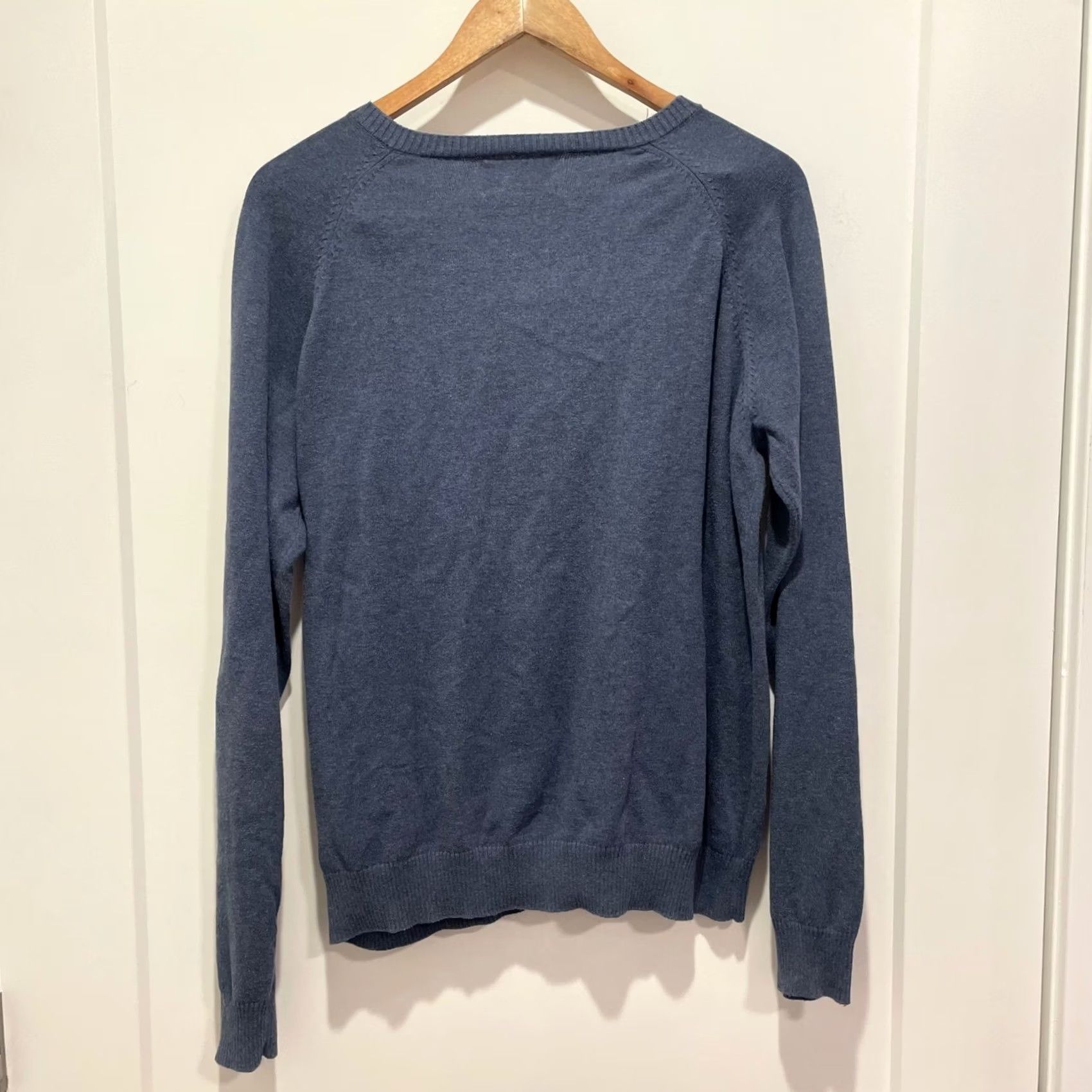 Vintage Frank & Oak Mens Henley Sweater Blue Cotton Knit Pocket Pullover Large F113008 Size US L / EU 52-54 / 3 - 3 Thumbnail